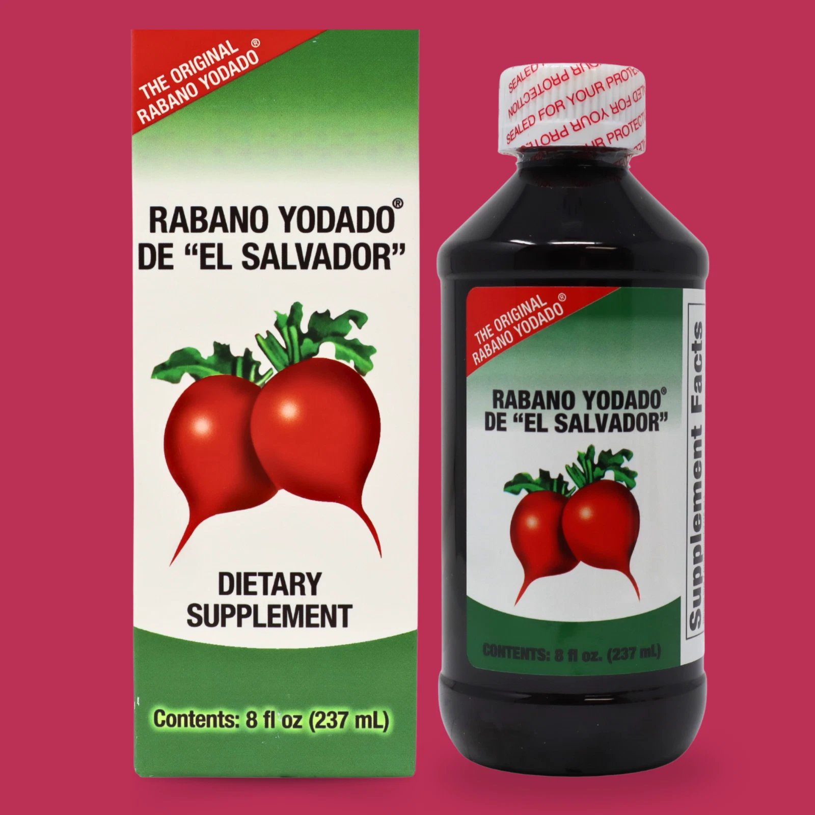 Rabano Yodado de "El Salvador" Dietary Supplement with Vit B - 8 fl oz