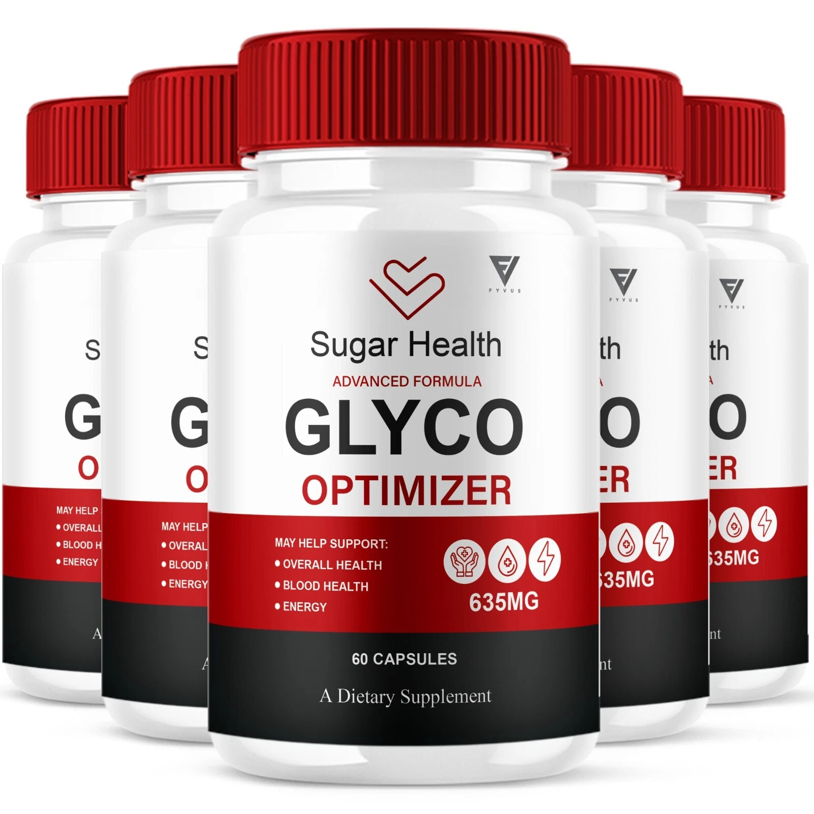 (5 Pack) Sugar Health Glyco Optimizer Supplement, SugarHealth Max (300 Capsules)