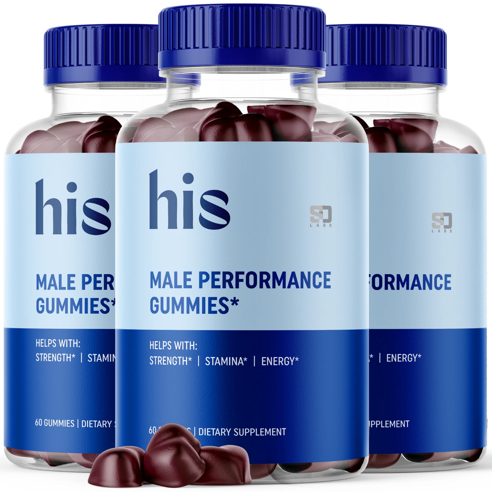 His Male Performance Gummies - Enhances Energy, Vitality & Stamina (3 Pack)
