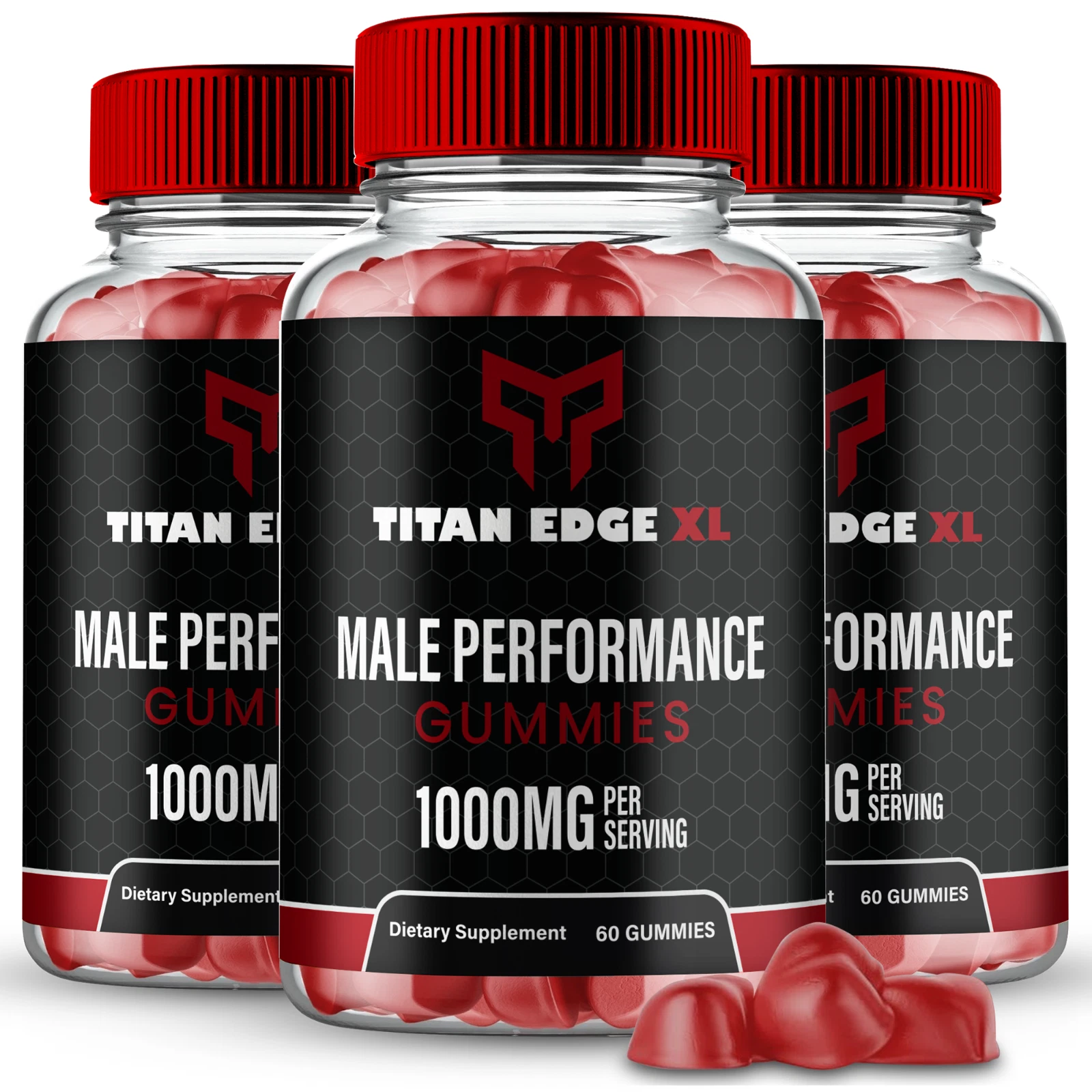 (3 Pack) Titan Edge XL Men Gummies, TitanEdgeXL Maximum Strength Male Gummies
