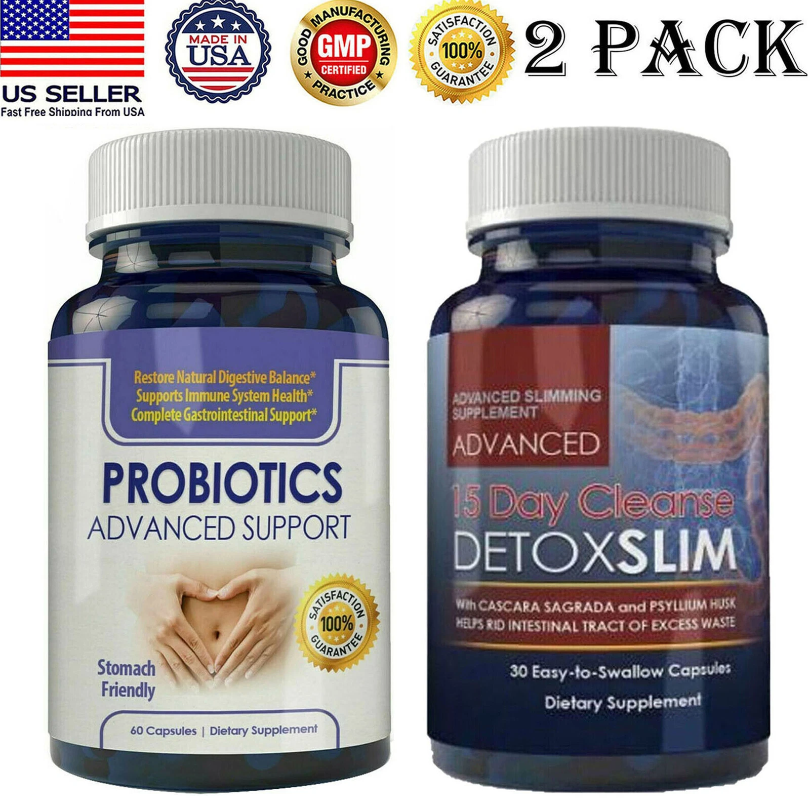 Probiotic Supplements Support Immune Health Colon Cleanse Detox Weight Loss Pill