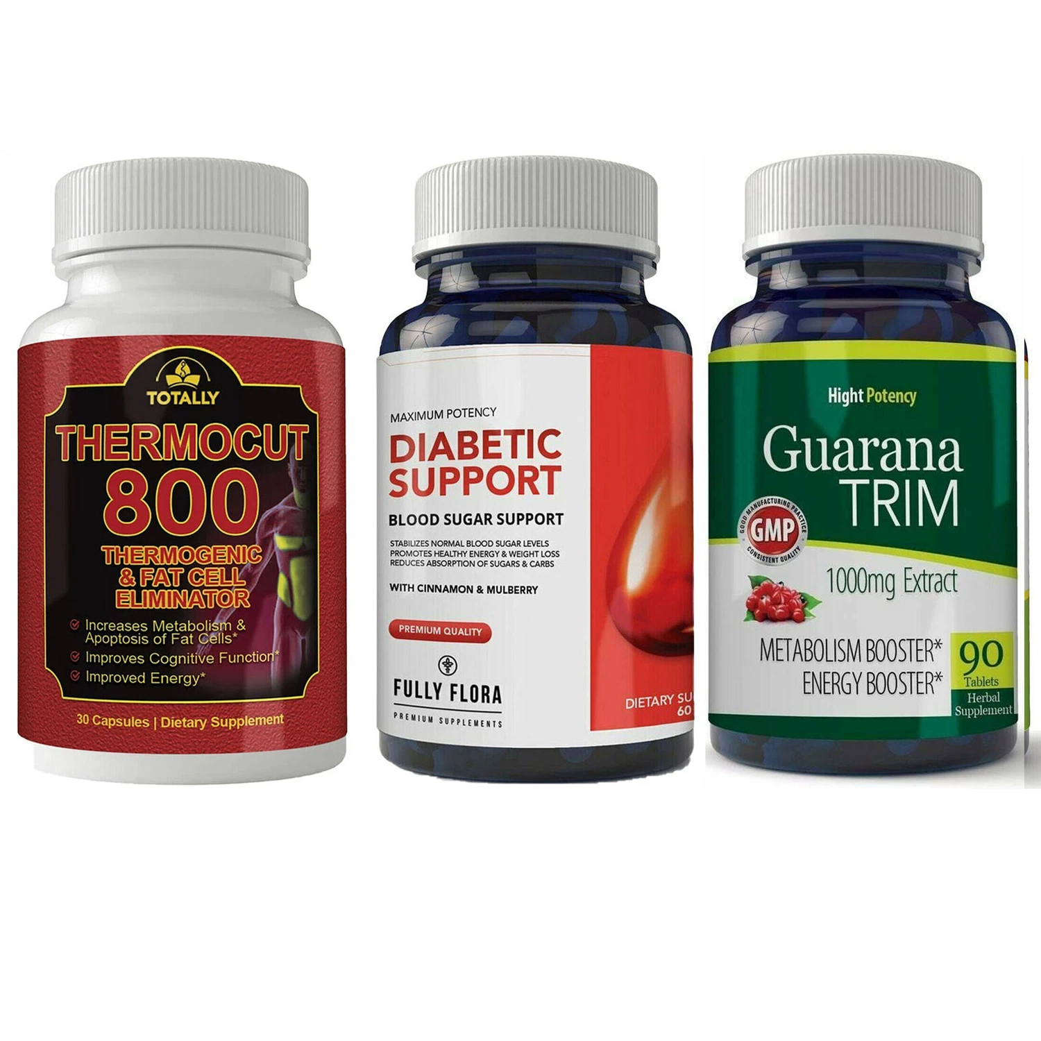 Diabetic Support Guarana Extract Thermogenic Fat Burn Weight Loss Supplements