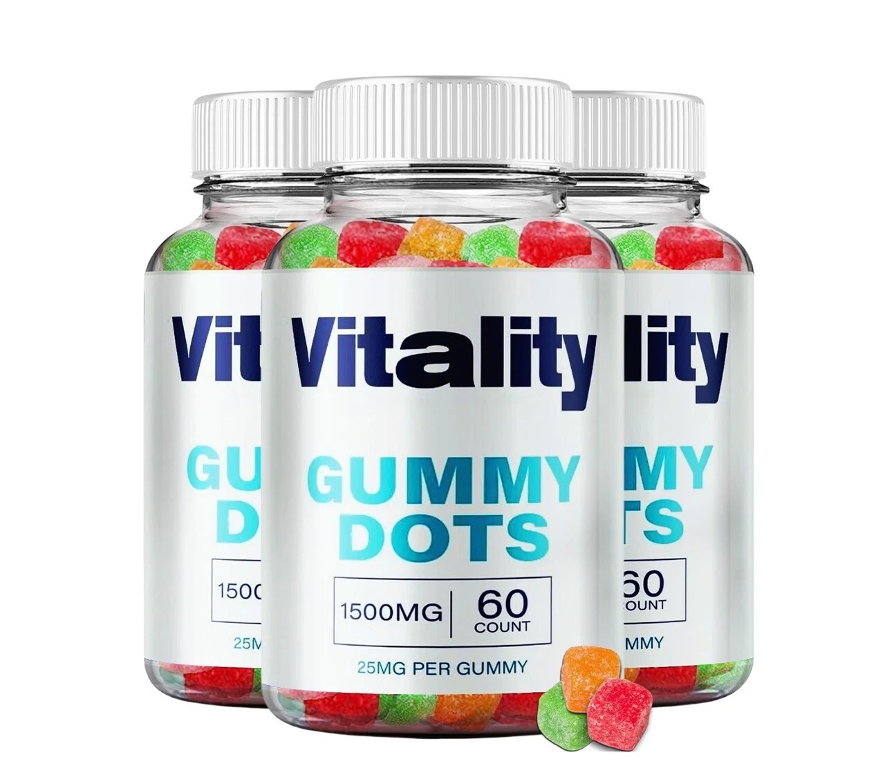 ( 3 Pack) Vitality Gummy Dots For Men, Vitality Dots, Vitality Gummies
