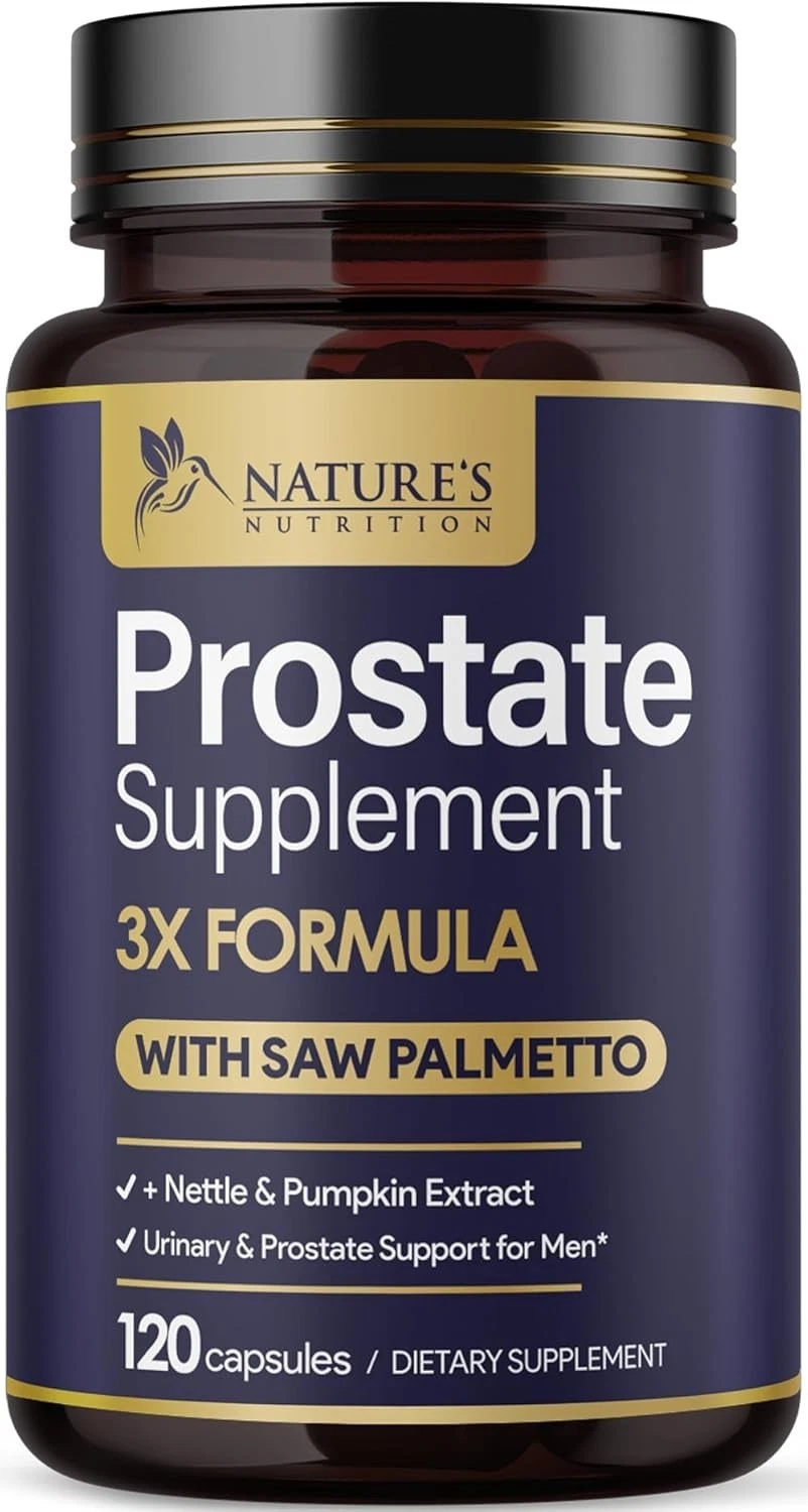 Prostate Health Supplements for Men - 3X Formula with Saw Palmetto Blend Stingin