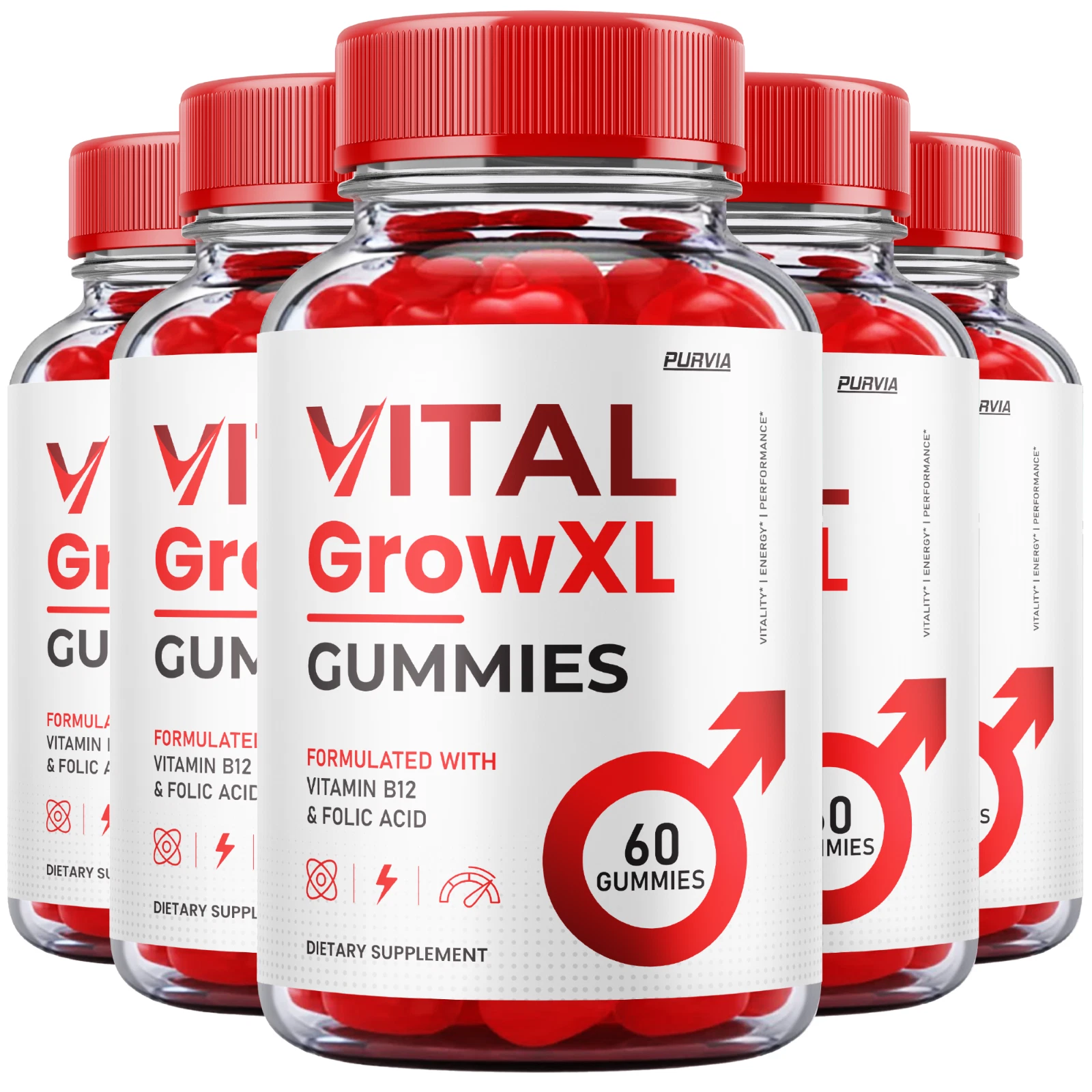 (5 Pack) Vital Grow XL Gummies VialGrow XL Advanced Strength