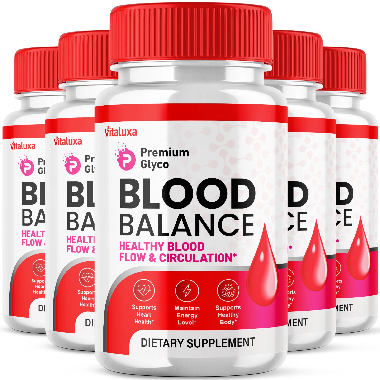 (5 Pack) Premium Glyco Capsules, Advanced Blood Support Formula (300 Capsules)