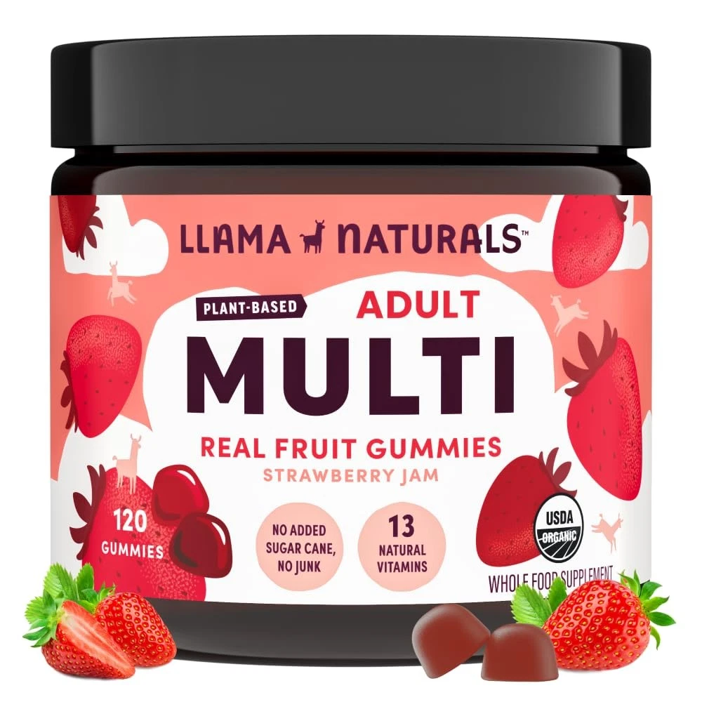 Llama Naturals Multivitamin for Women & Men, Vegan, Organic Gummies with Vitamin