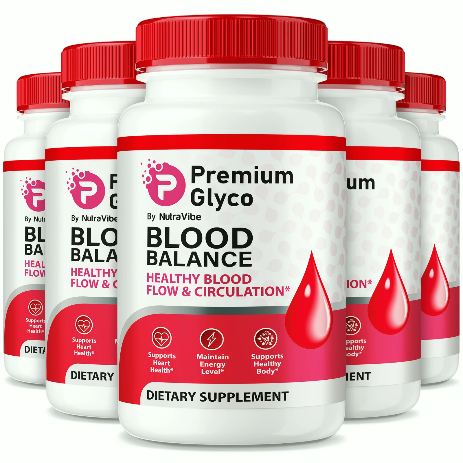 (5 Pack) Premium Glyco Capsules, Advanced Blood Health Support Formula
