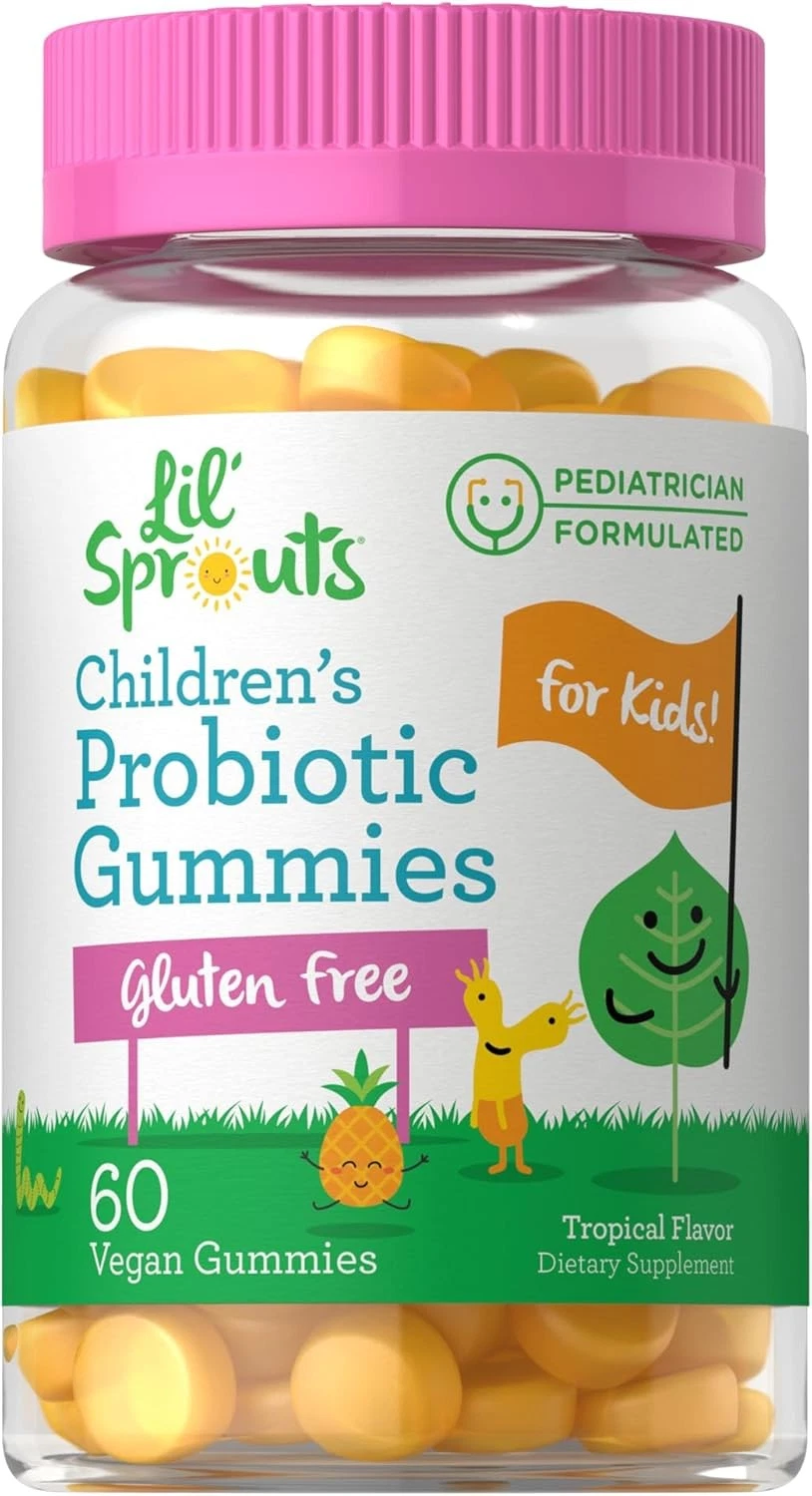 Children's Probiotic Gummies | 60 Count | Tropical Flavor, Vegan | by Lil Spouts