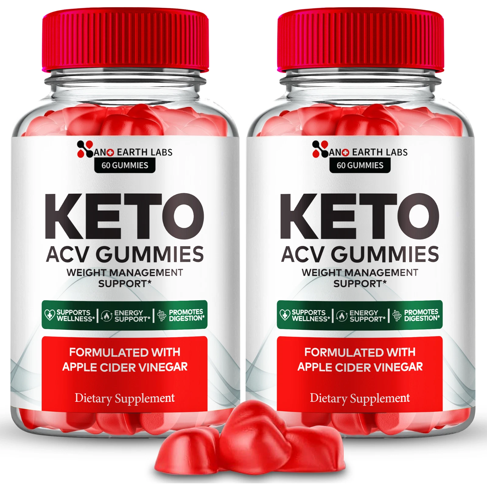 (2 Pack) Nano Earth Labs Keto ACV Gummies, NanoEarth Labs Weight Loss Supplement