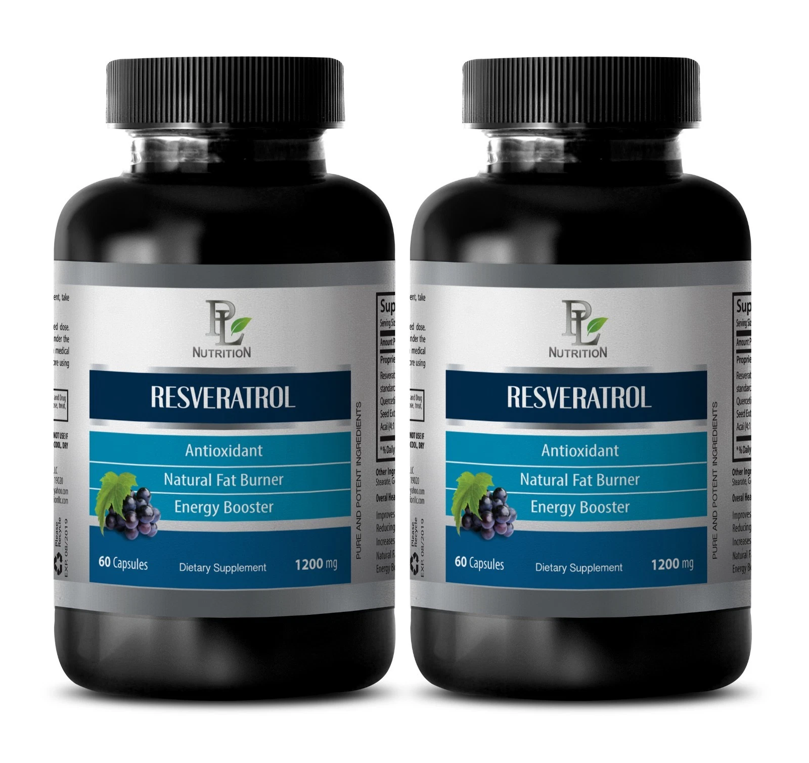 cardio heart health - RESVERATROL 1200mg - blood sugar support 2 Bottles