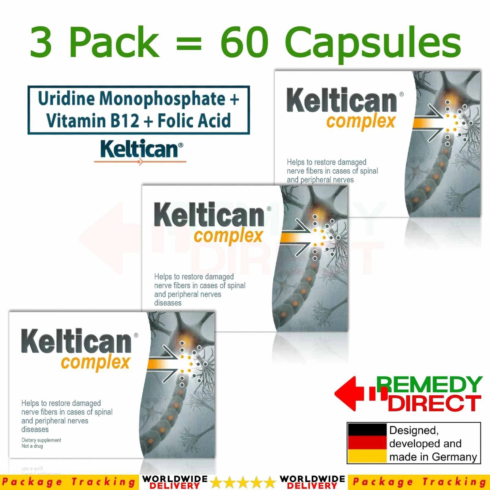 Keltican Forte Complex 60 capsules Supplement Damaged Nervous System Therapy