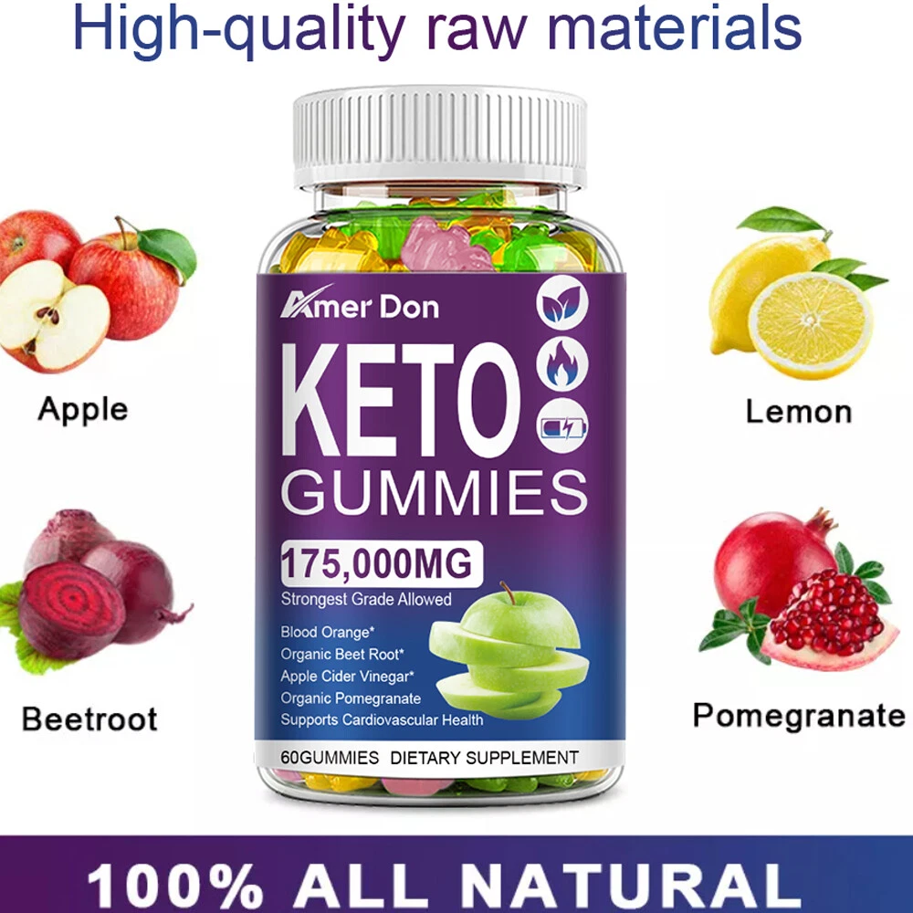 Keto Apple Cider Vinegar Slimming Gummies 175,000mg ACV Weight Loss 60 Gummy