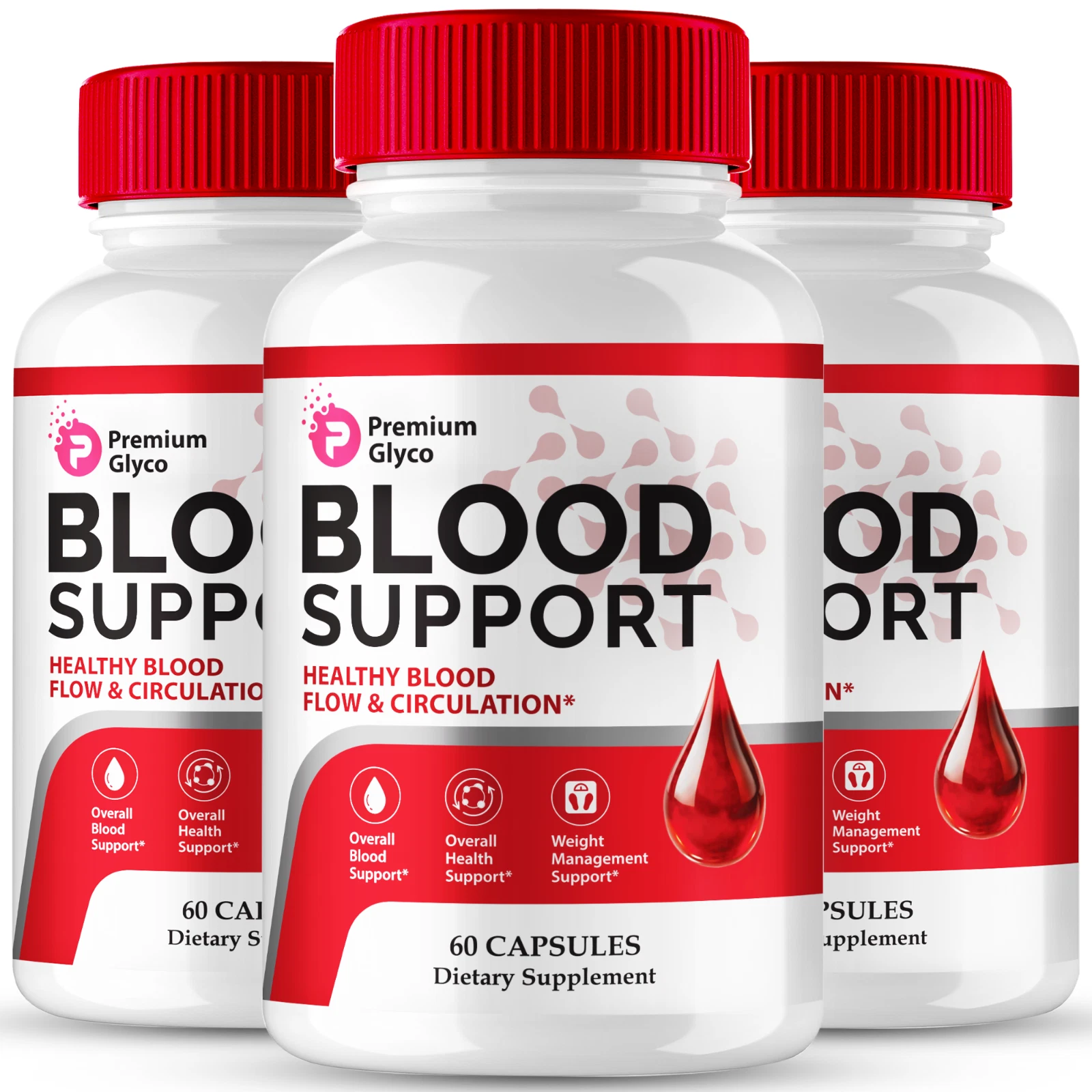 (3 Pack) Premium Glyco Capsules, Advanced Blood Health Support Formula Pills