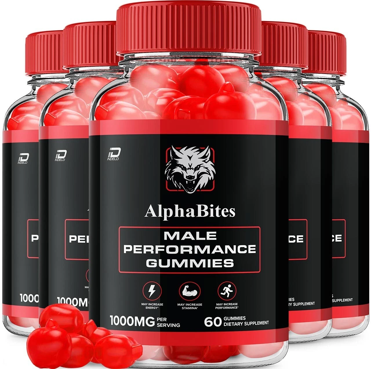 (5 Pack) AlphaBites for Men Gummies – Alpha Bites Support for Muscle Growth...