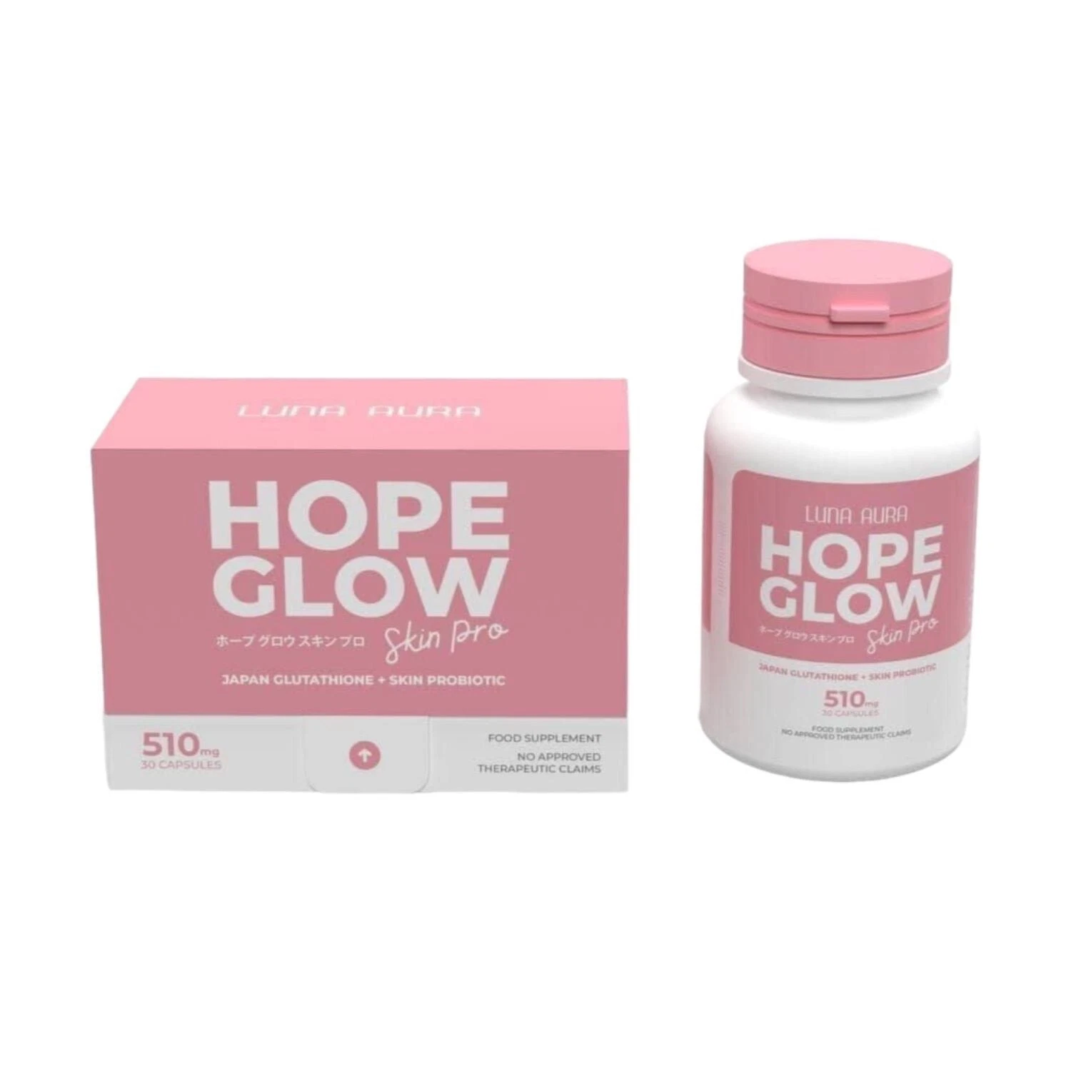 Luna Aura HOPE GLOW Skin Pro Glutathione & Probiotic, 30 Capsules