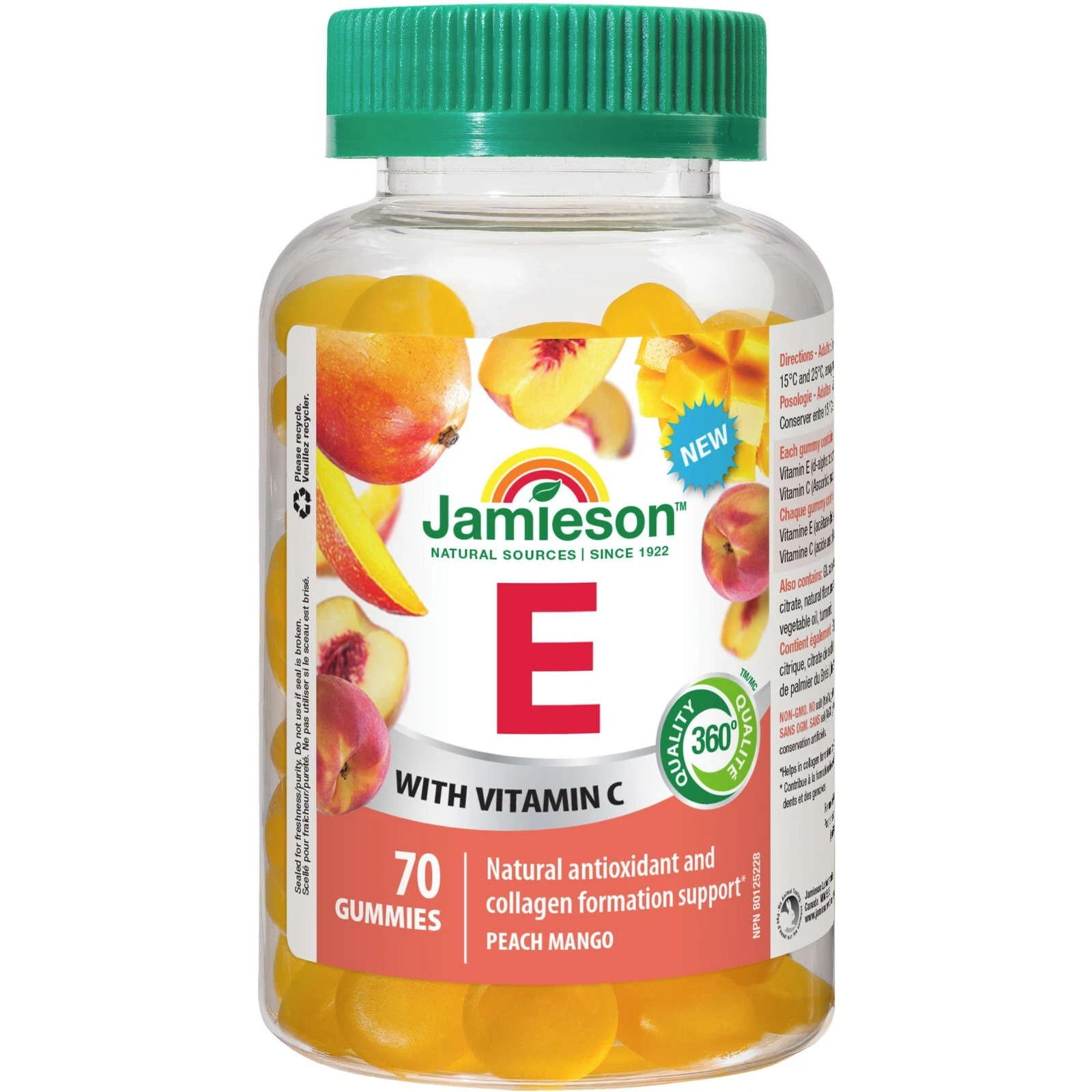 Jamieson Vitamin E Gummies with Vitamin C Delicious Immune System 70 pcs NEW