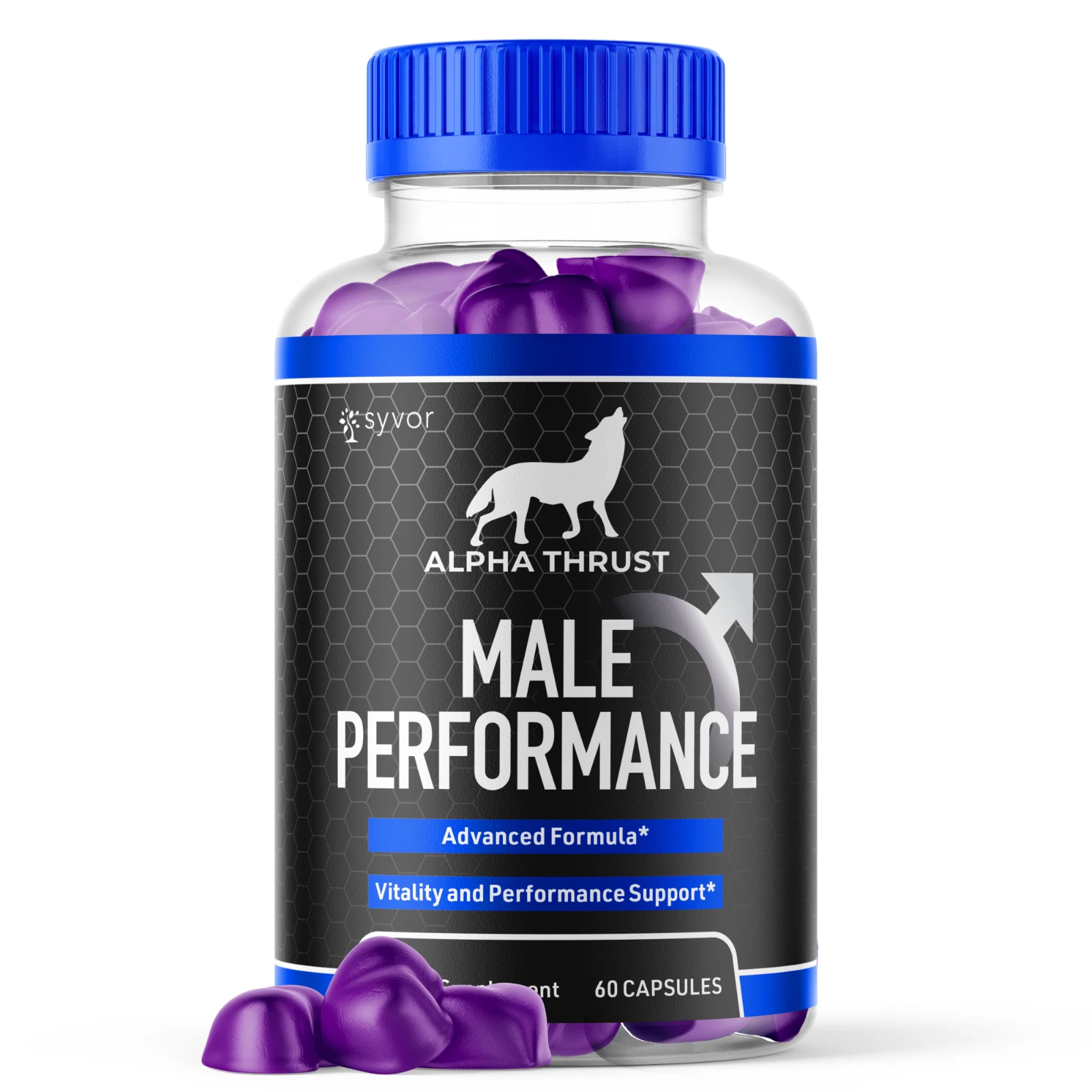 Alpha Thrust Men's Gummies Advanced Pro Formula Chewable Supplement 60 Gummies