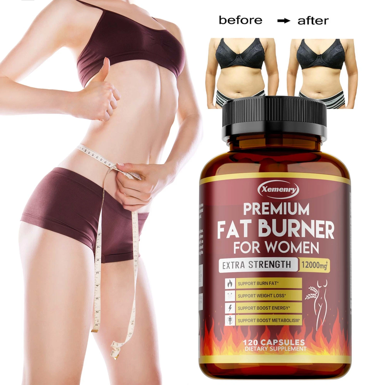 Premium Fat Burner for Women-w/ Green Tea Natural Herbal Slimming Supplement