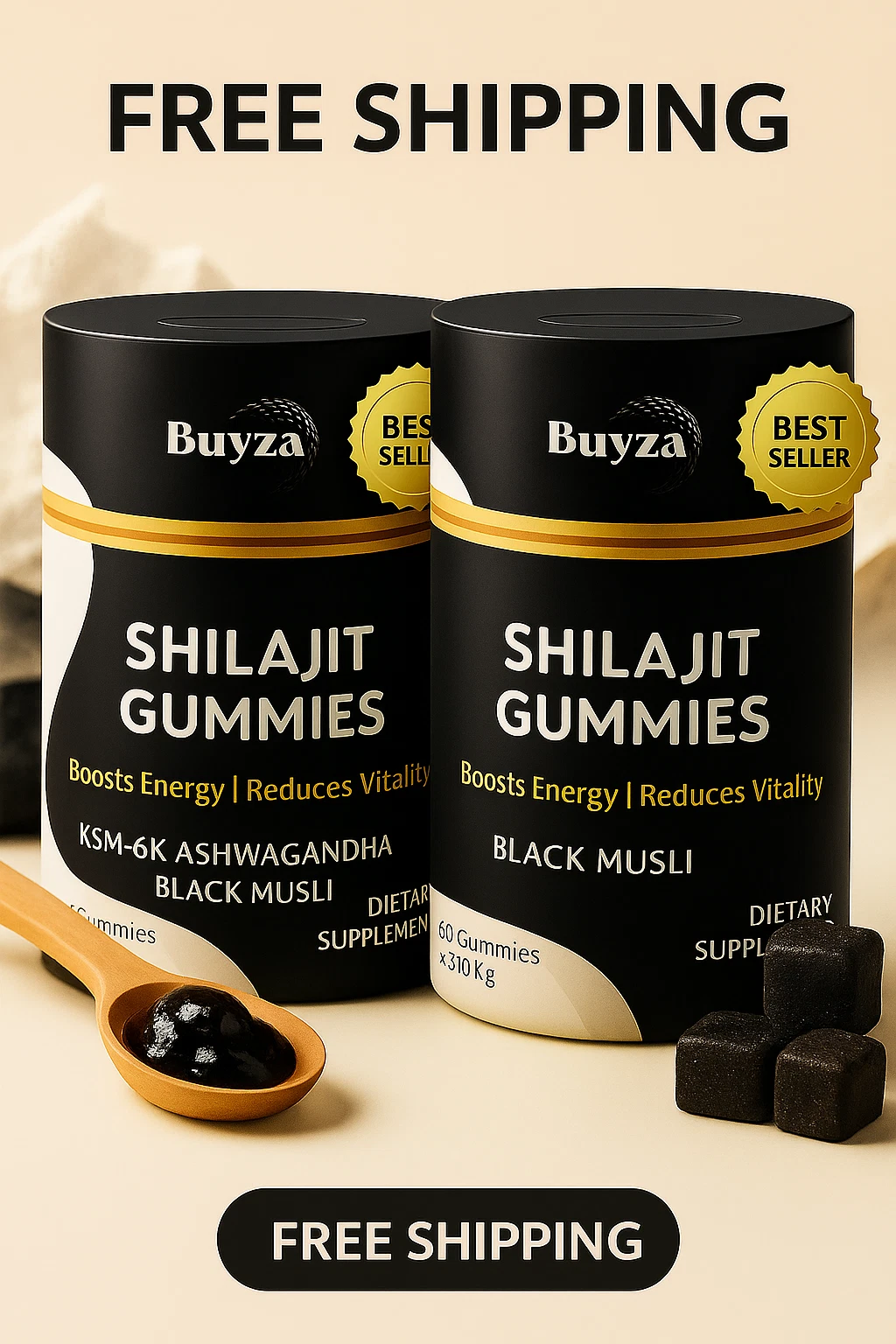 Himalayan Shilajit GOLD Gummies,Organic Extremely Potent Fulvic Acid[Pack of 2]
