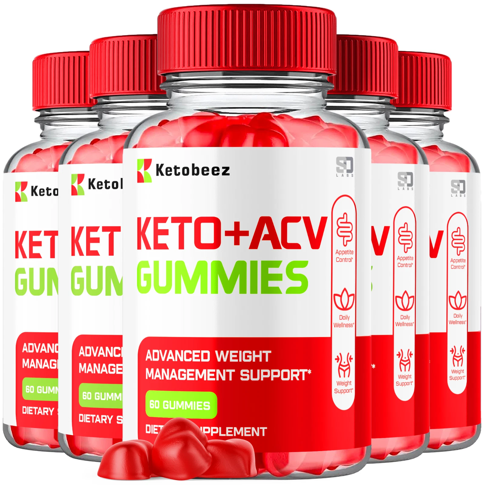 Ketobeez ACV Keto Advanced Weight loss Gummies to Burn Fat for Energy - 5 Pack