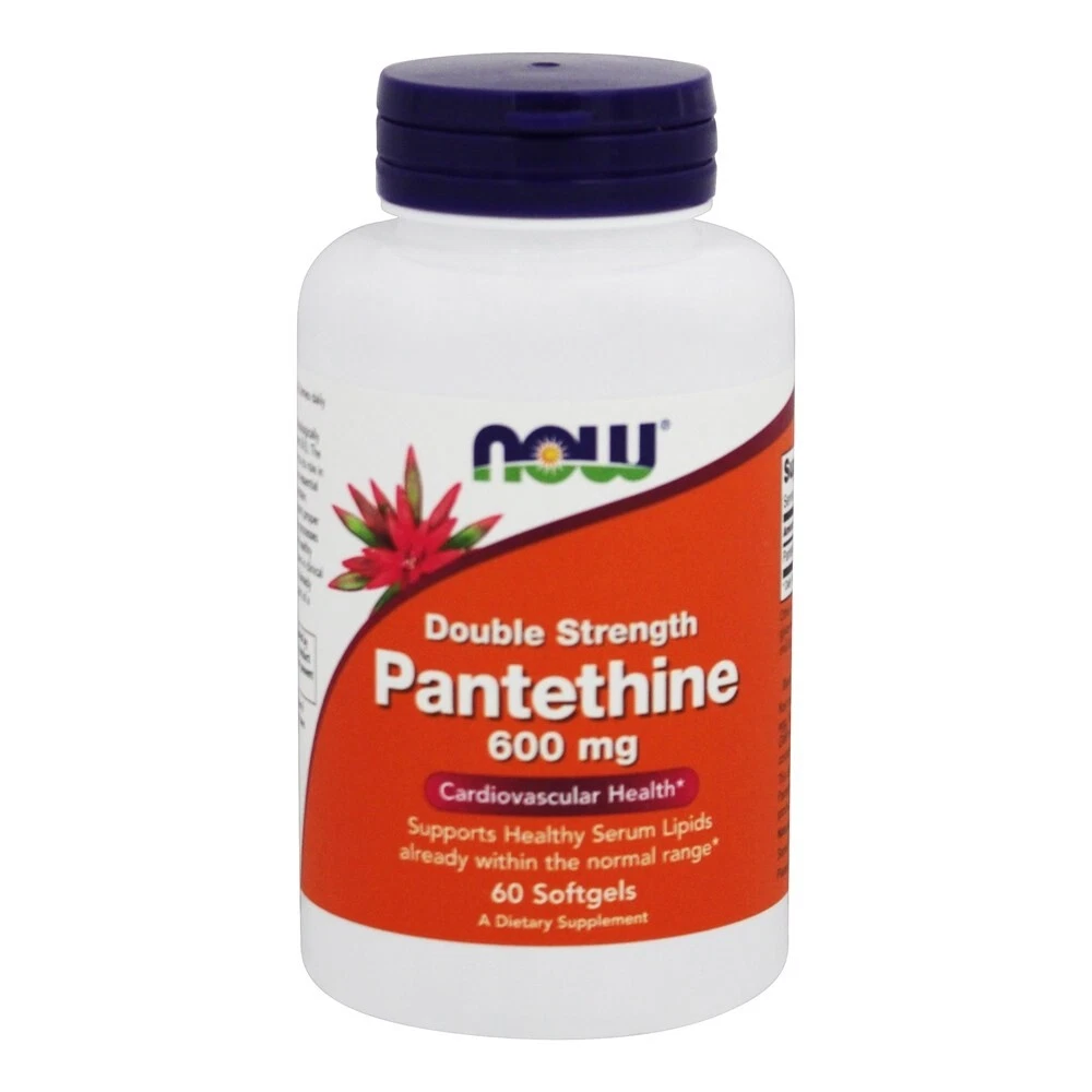 NOW Foods Pantethine Double Strength 600 mg., 60 Softgels
