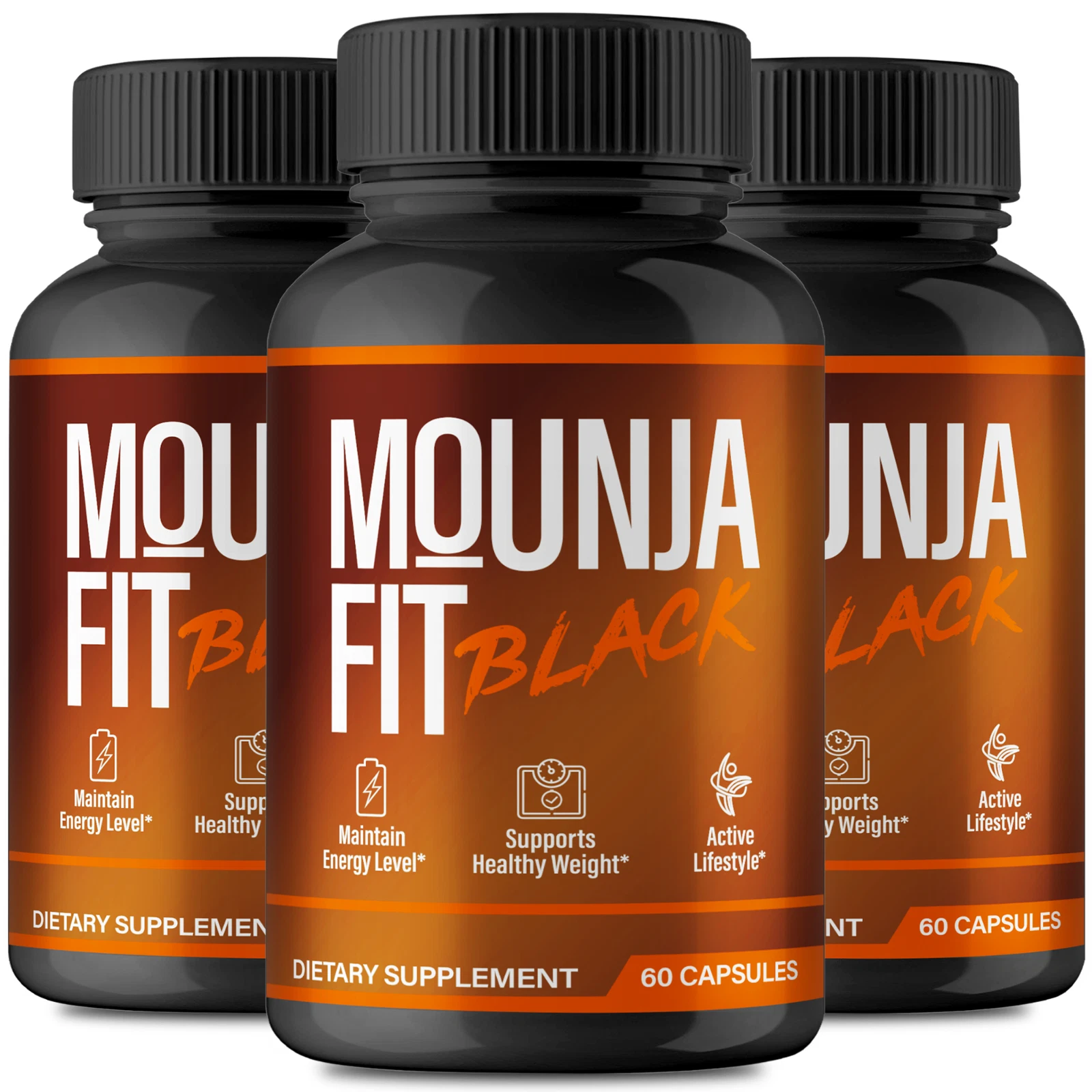 (3 Pack) Mounja Fit Black for Weight loss Capsules, Advanced Fat Burning Formula