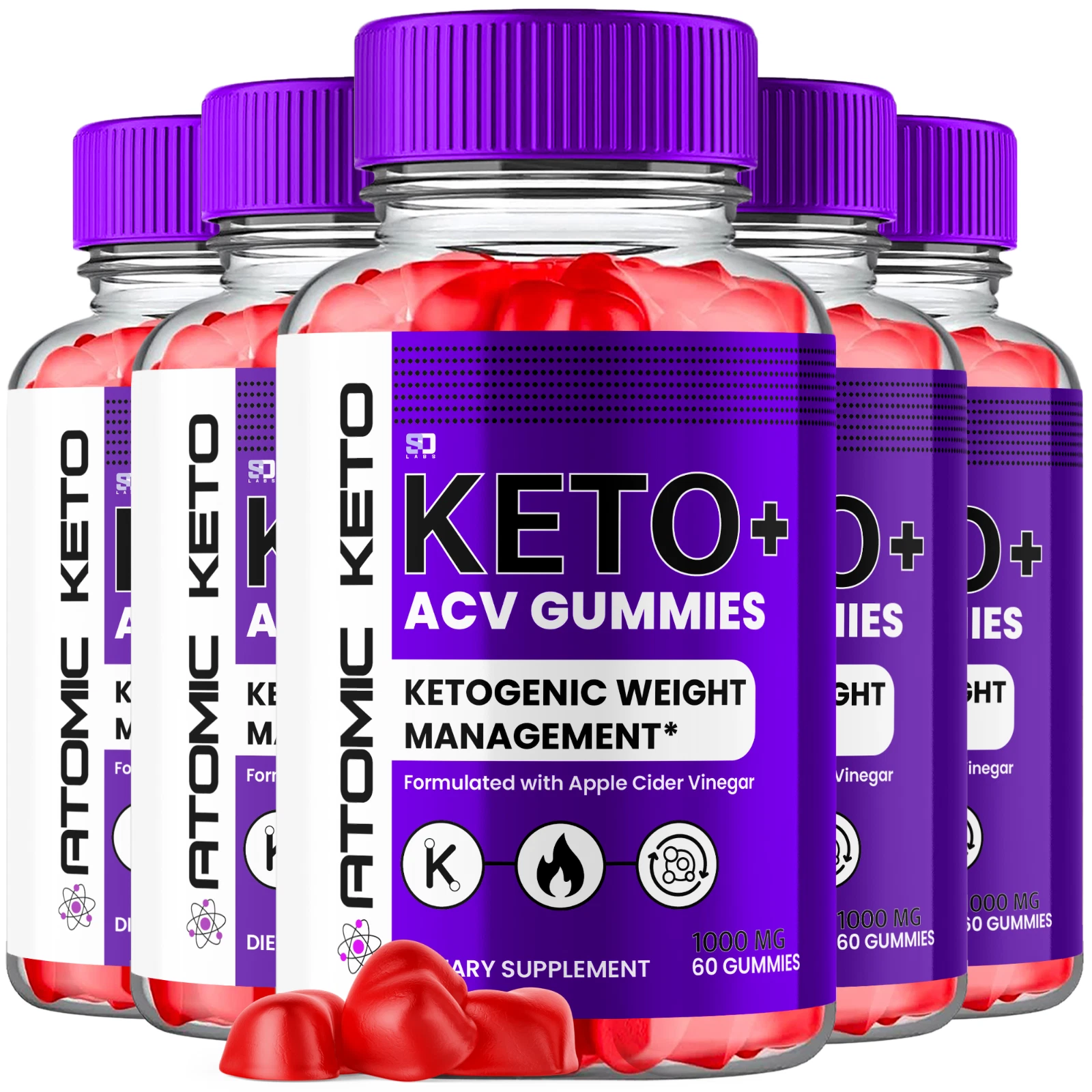 (5 Pack) Atomic Keto Gummies, Atomic ACV Keto+ Weight Loss (300 Gummies)