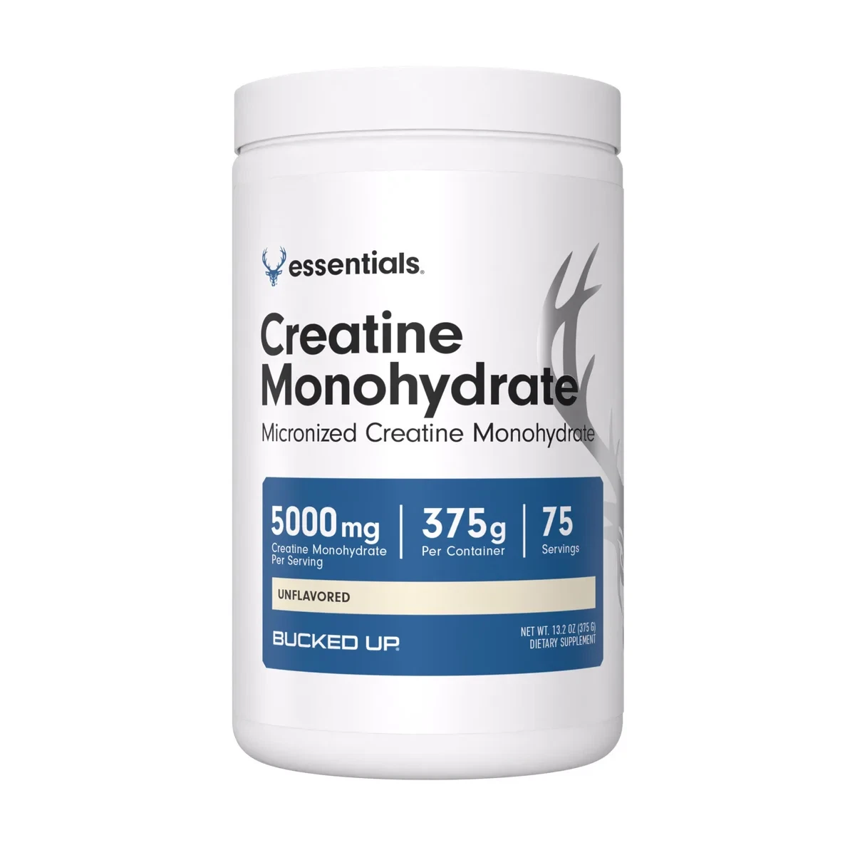 Bucked Up Creatine Monohydrate, Unflavored 13.2 oz 5000 mg 375 g 5g Per Servings