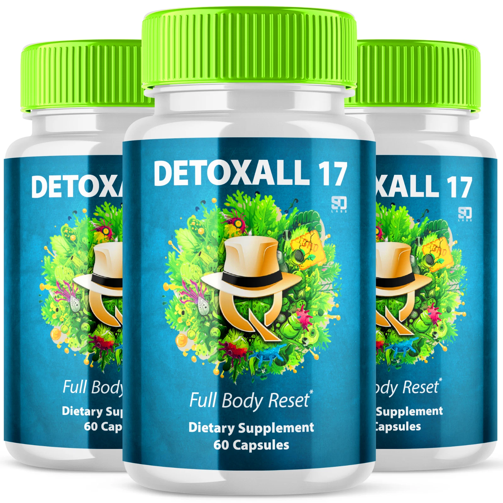 (3 Pack) Detoxall 17 Pills, Detoxall 17 Brain Boosting Nootropic (180 Capsules)