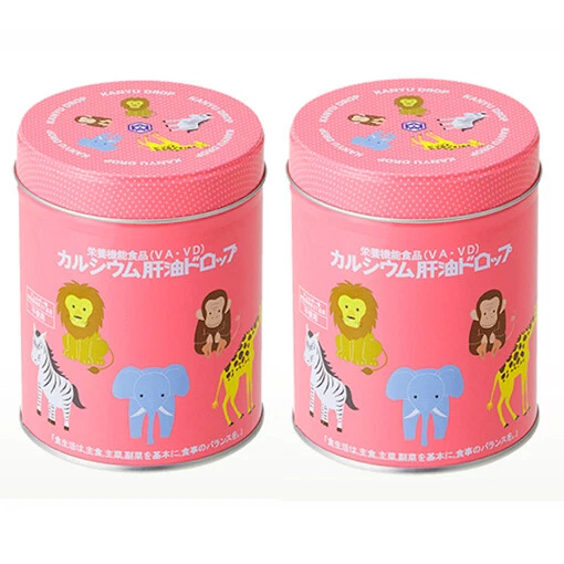 KAWAI Kanyu Calcium 100 / 300 Pcs Squalene Cod Oil Kids Pink Can JAPAN