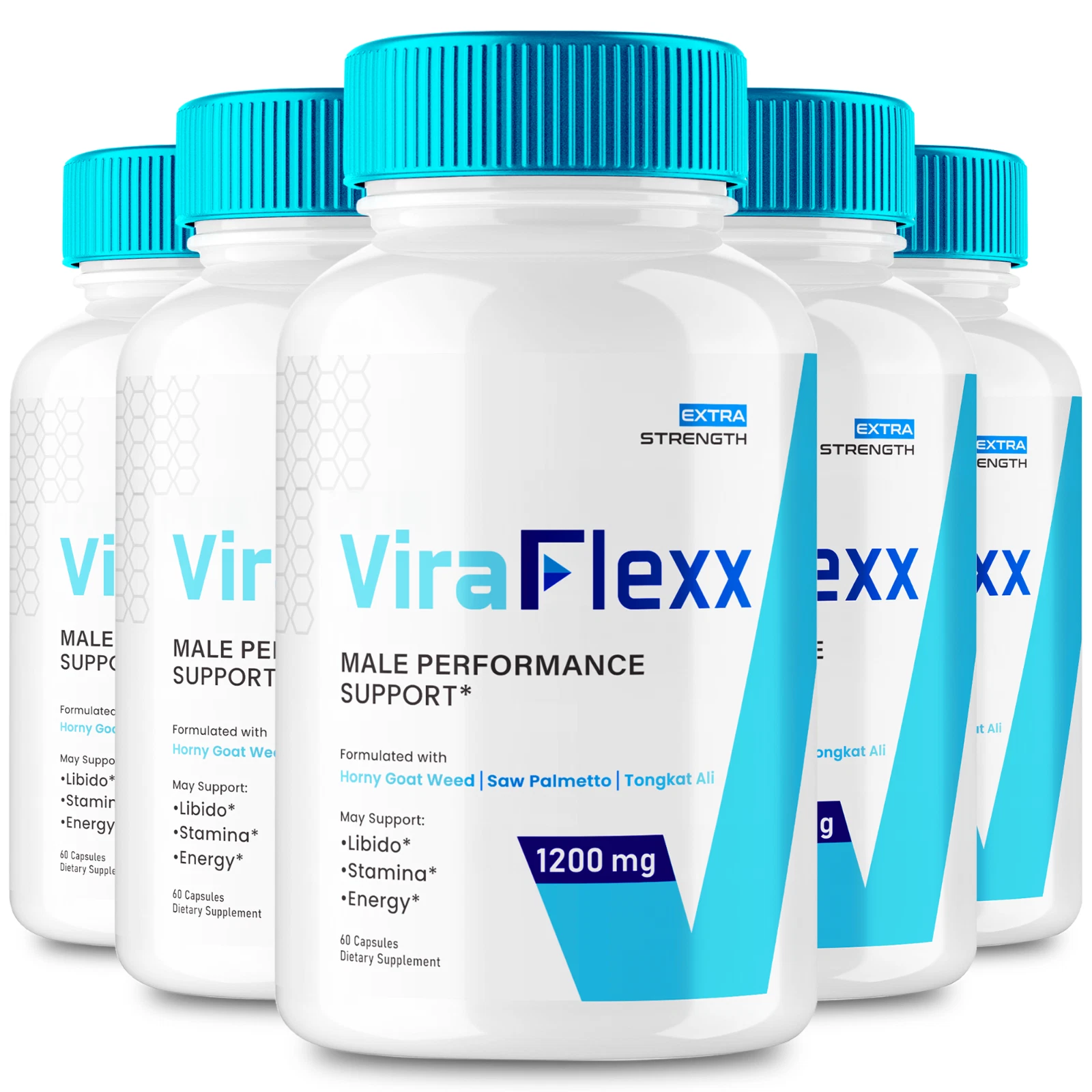 (5 Pack) ViraFlexx Capsules Vira Flexx Men Dietary Support Pills (300 Capsules)