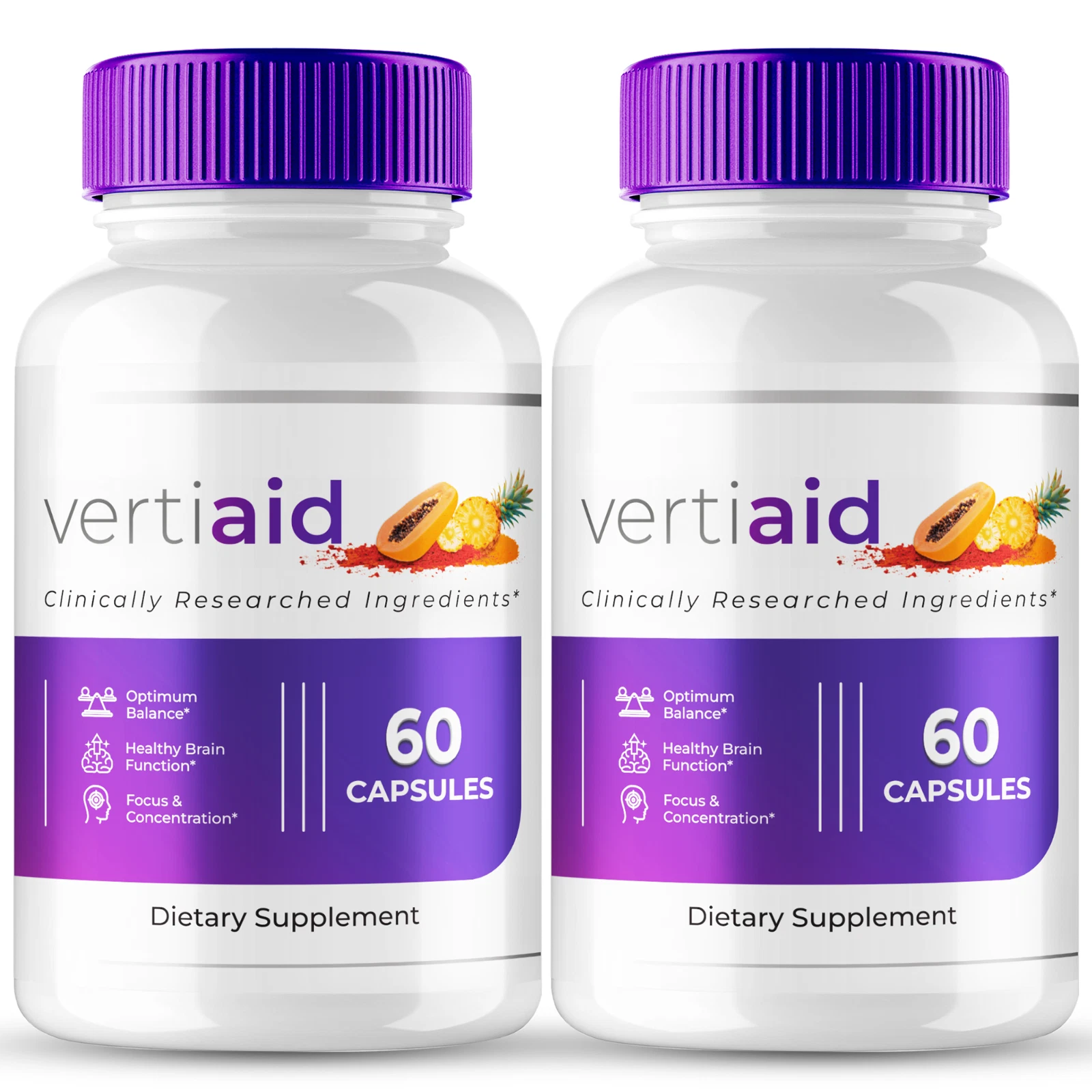 (2 Pack) VertiAid Capsules, Official Verti Aid Brain and Memory Supplement Pills
