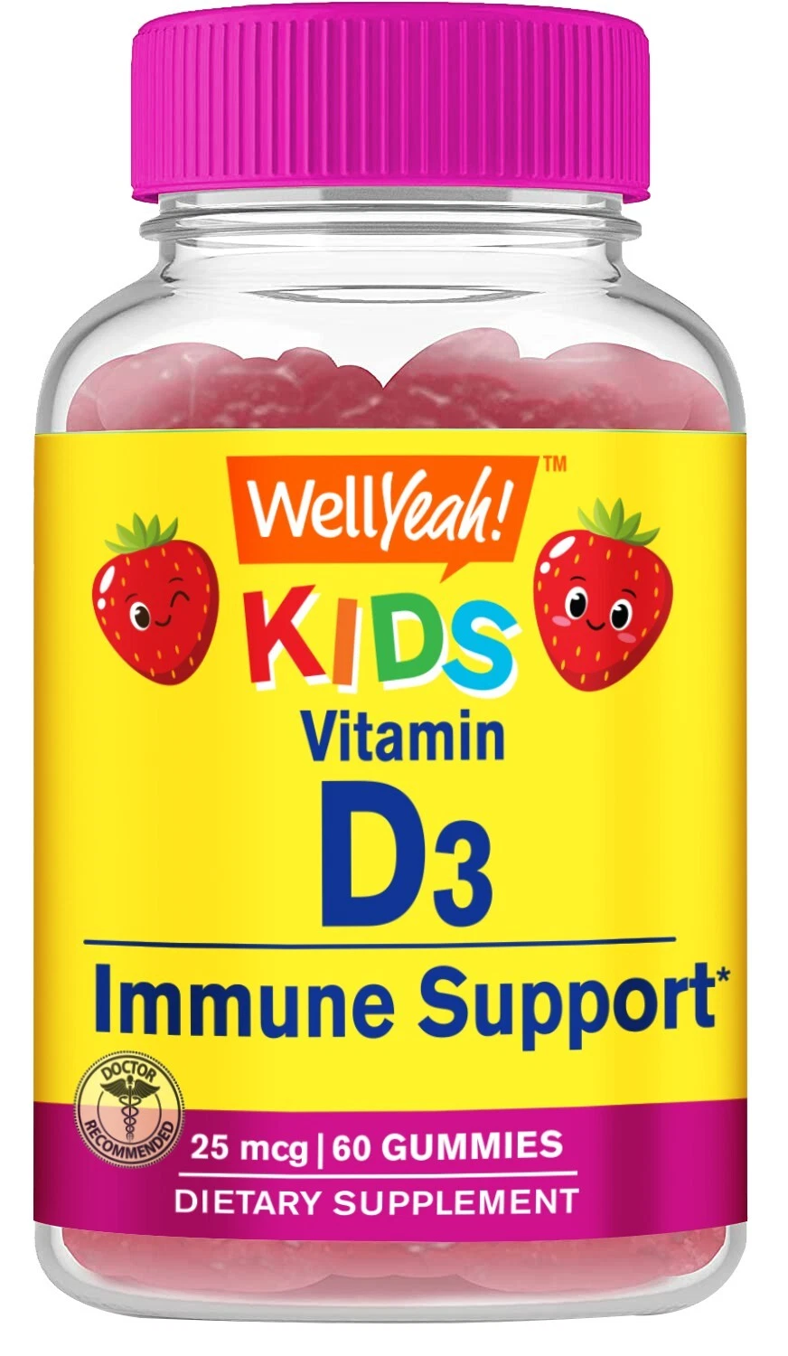 WellYeah Kids Vitamin D3 Gummies - 1000 IU