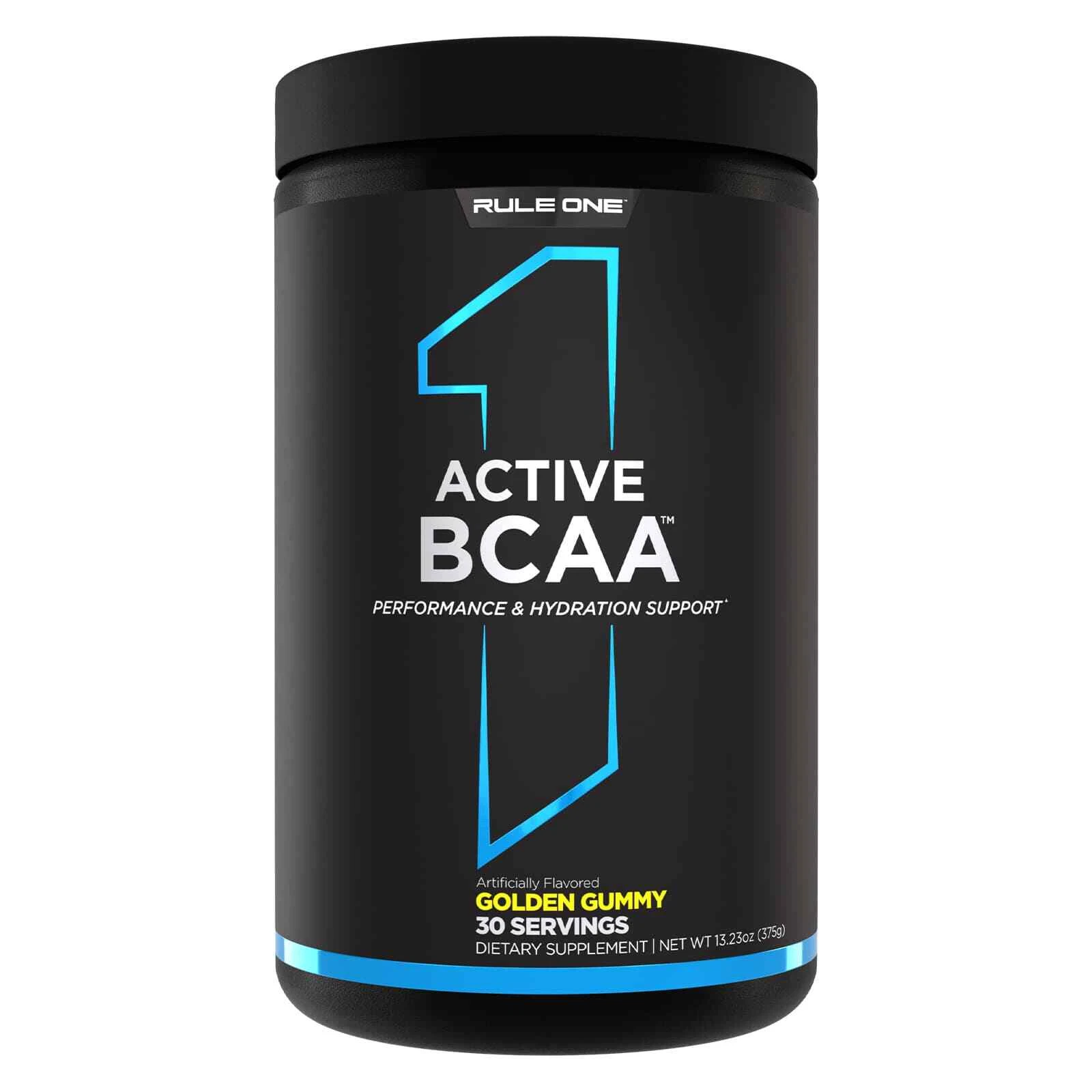 RULE 1 Train BCAAs 30 serv Golden Gummy Stim Free Intra Workout 450g