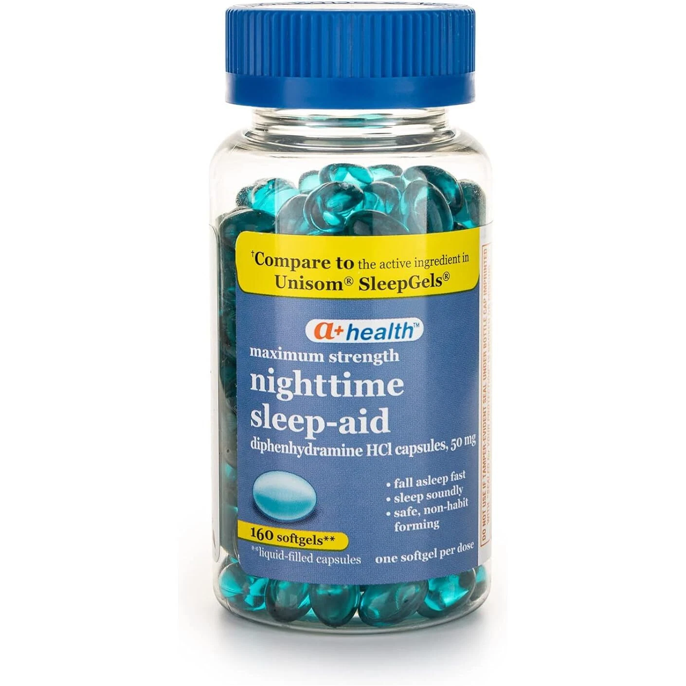 Nighttime Sleep Aid Diphenhydramine 50 Mg Softgels Maximum Strength, 16