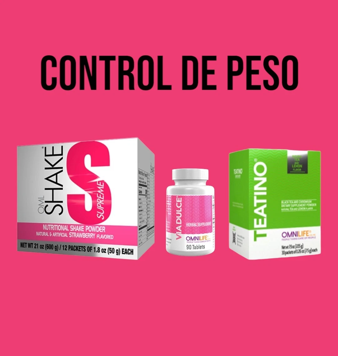 Omnilife , Control De Peso 1 caja Shake Supreme + 1 Via DulceBottle + 1 Teatino