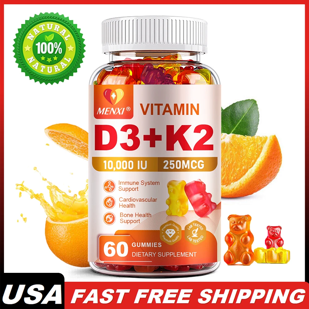 Vitamin D3 K2 Gummies - D3-10000IU,K2-250Mcg - Boost Immunity For Kids & Adults