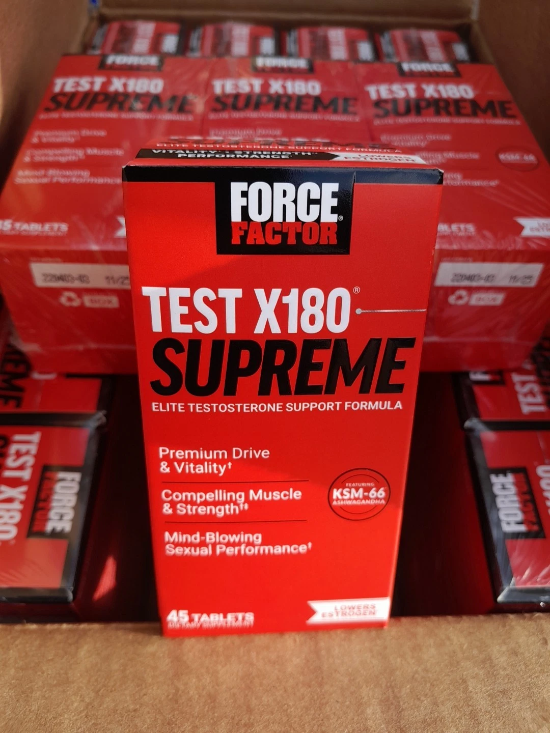 2 Bottles Force Factor Supreme TEST X180 Dietary Supplement 2×45=90 Tablets