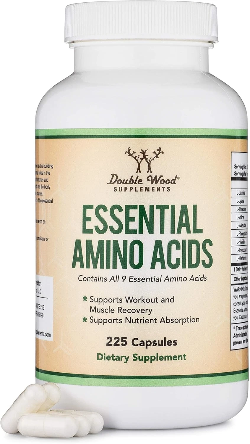 Essential Amino Acids - Powder Blend of All 9 Essential Aminos - 225 Capsules