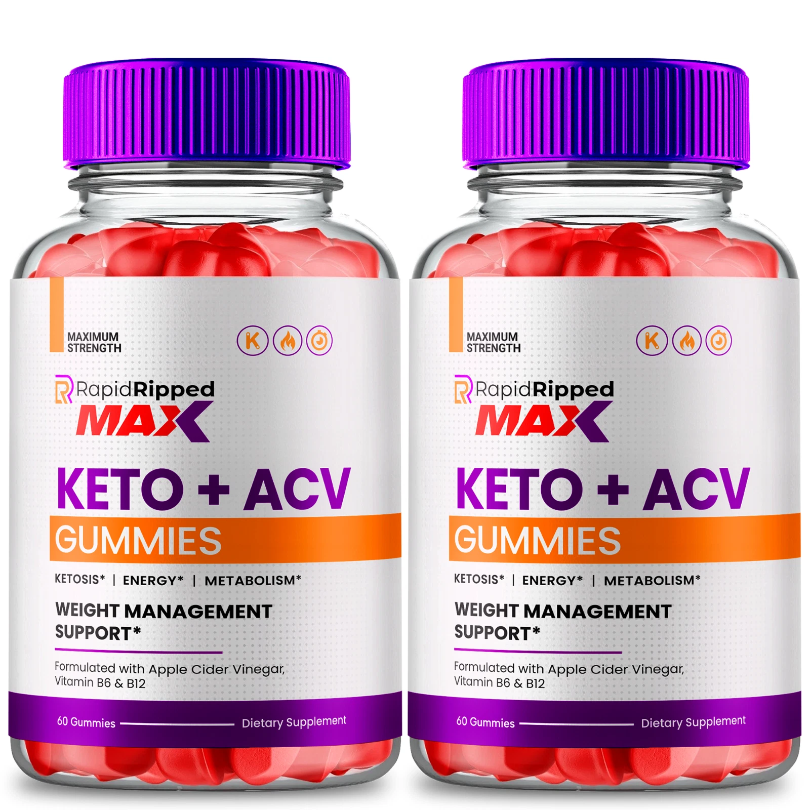 Rapid Ripped Max Keto ACV Gummies for Weight Loss & Fat Burn Gummies (2 Pack)