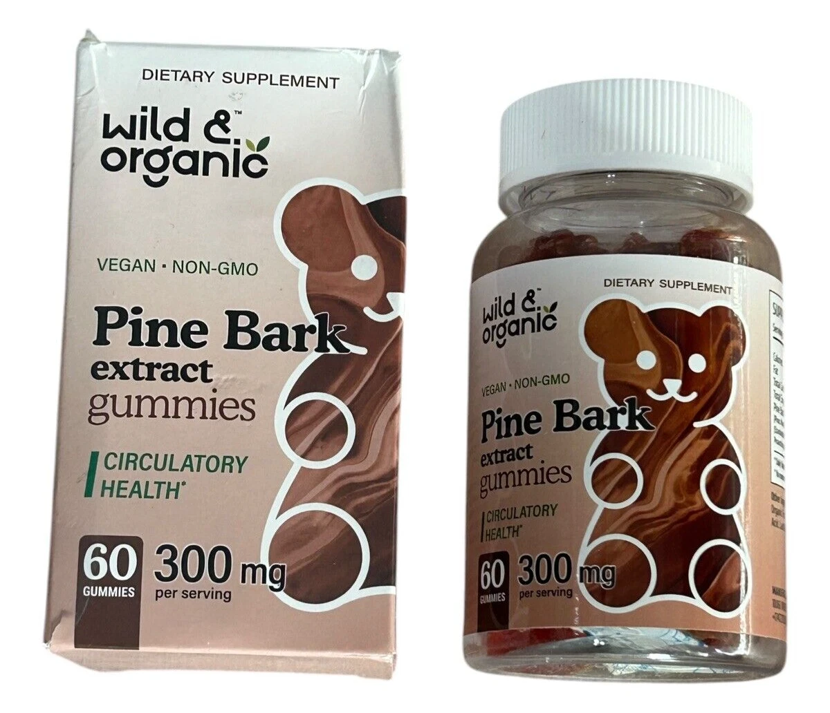 Wild & Organic Pine Bark Extract for Circulatory Health - 60 Gummies - Ex: 1/26