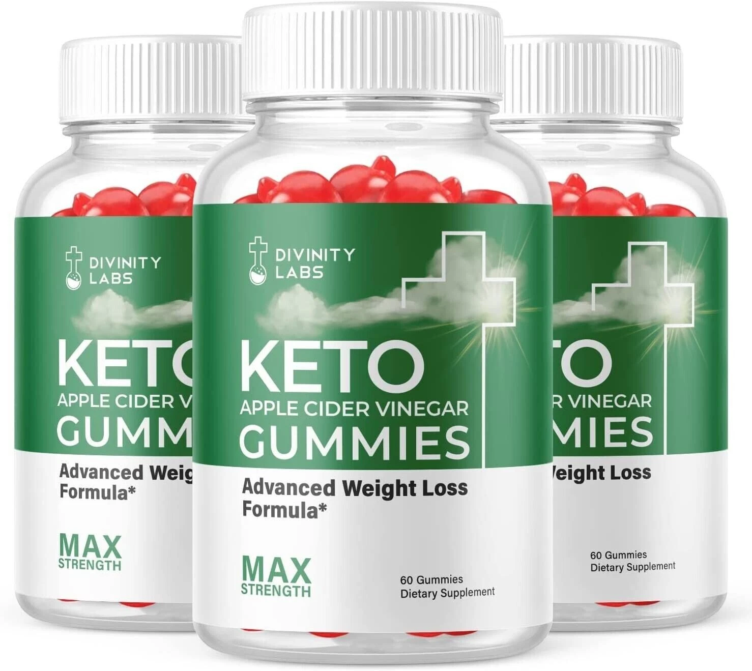 3 Pack- Divinity Labs Keto ACV Gummies, Weight Loss Supplement-180 Gummies