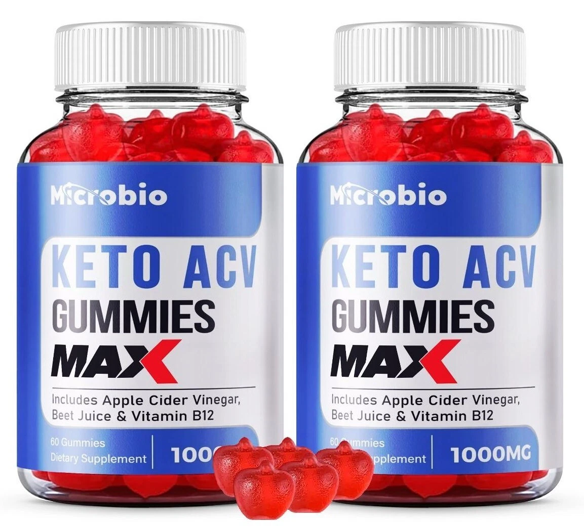 (2 Pack) Microbio MAX Keto Gummies, Micro Bio ACV Maxmium Weight Loss Gummies