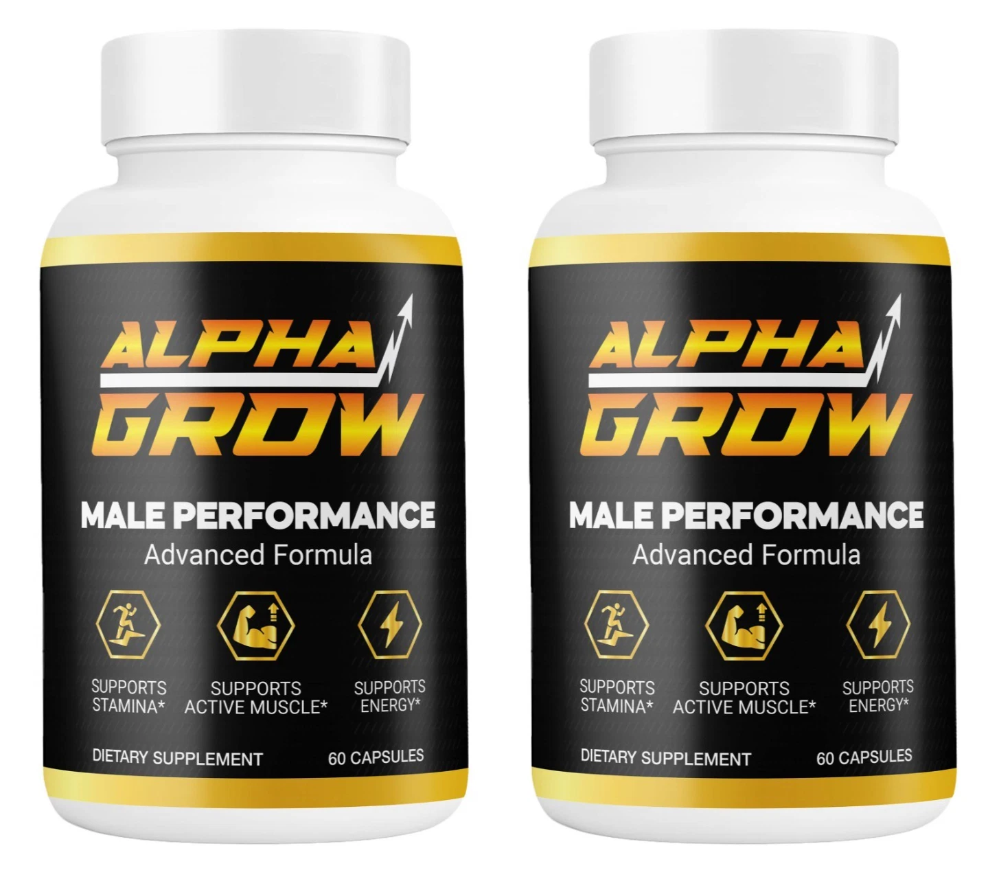 (2 Pack) Alpha Grow Male Performance Capsules, AlphaGrow Energy (120 Capsules)