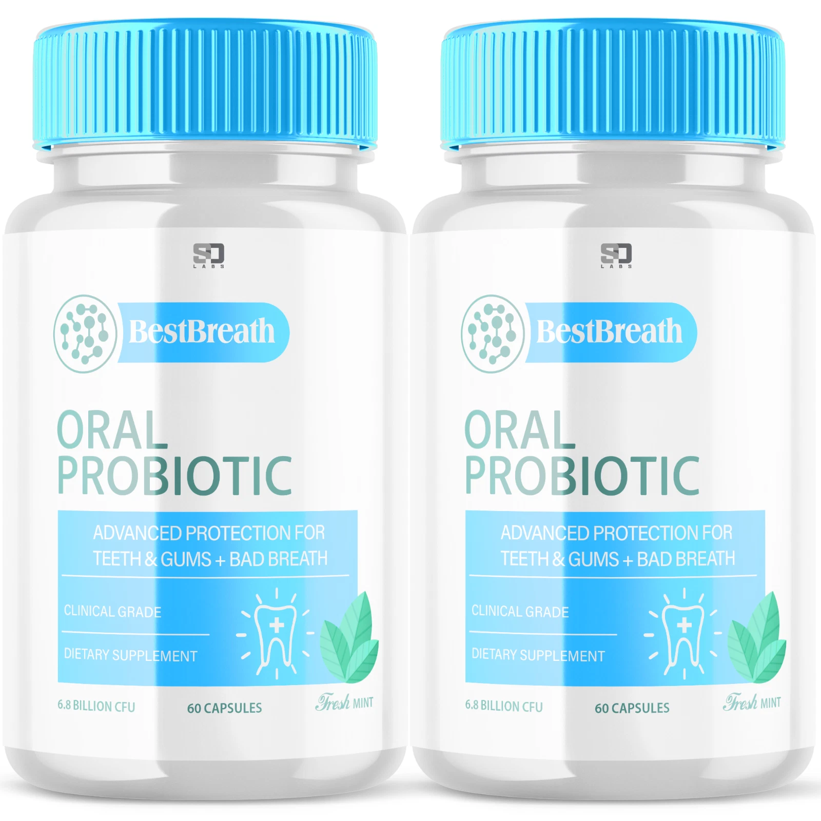 (2 Pack) Best Breath Oral Probiotic, BestBreath Gum Teeth Health (120 Capsules)