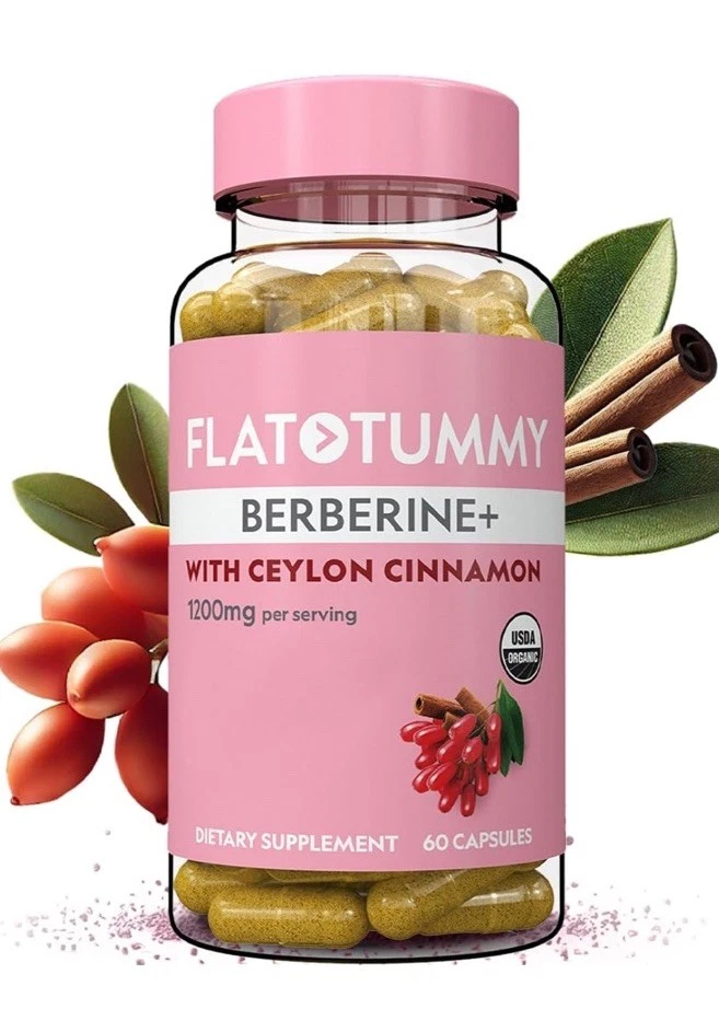 Flat Tummy Berberine Plus Supplement 1200mg Post GLP-1 Ceylon Cinnamon NEW