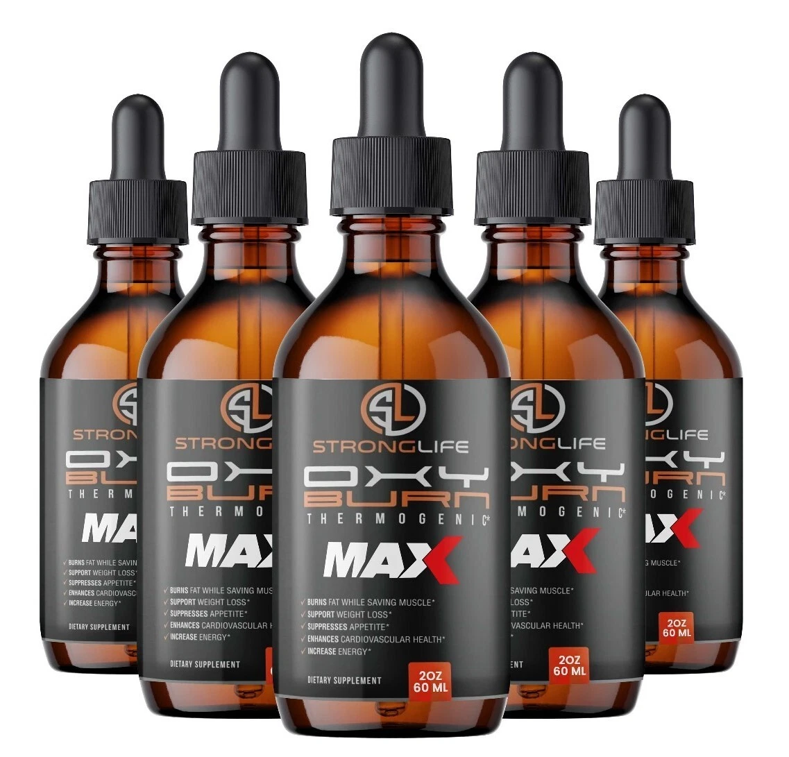 Oxy Burn MAX Thermogenic Weight Loss Drops, Appetite Suppressant ( 5 Pack )