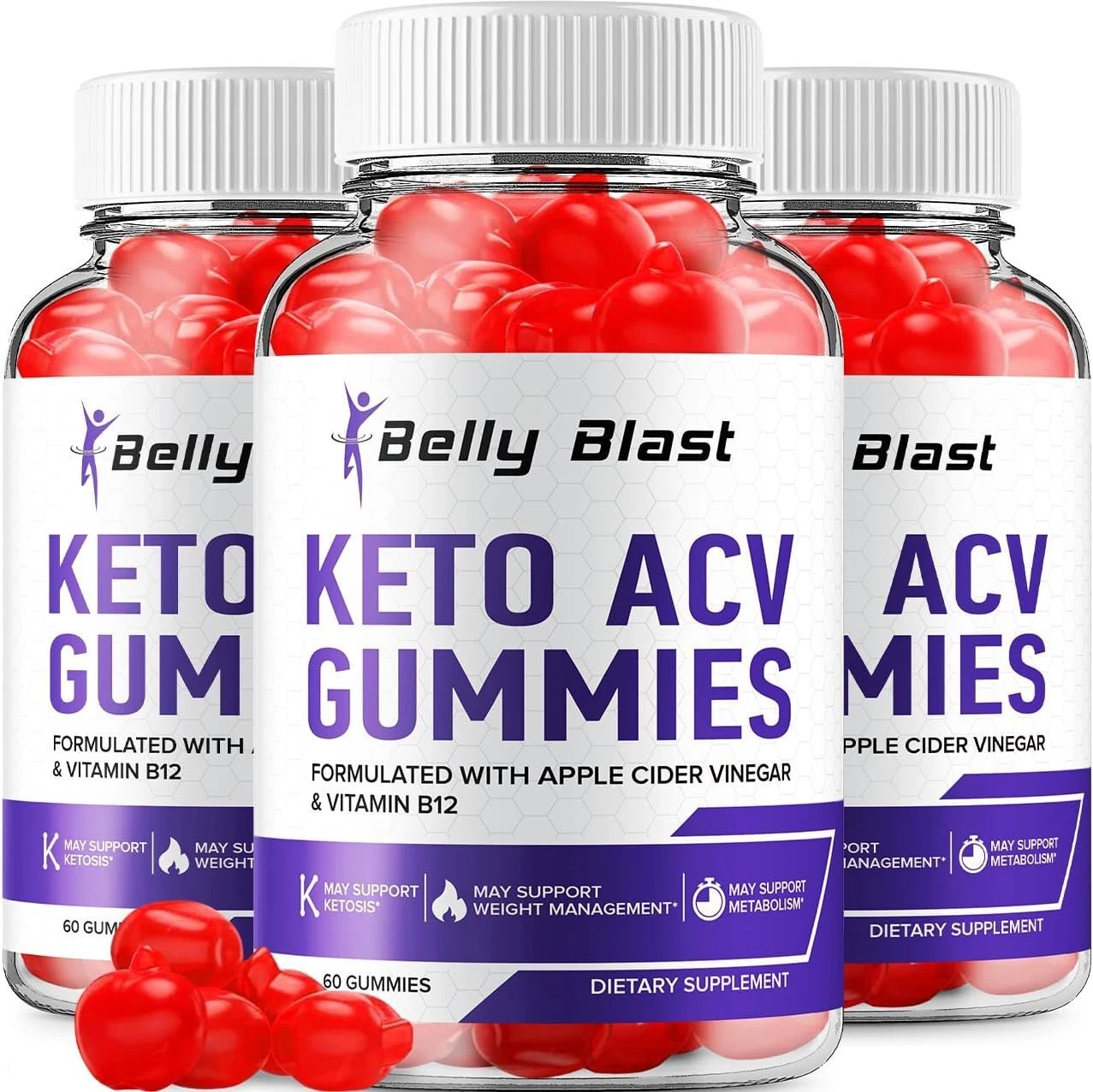 (3 Pack) Belly Blast Keto ACV Gummies - Official - Keto Belly Blast ACV...