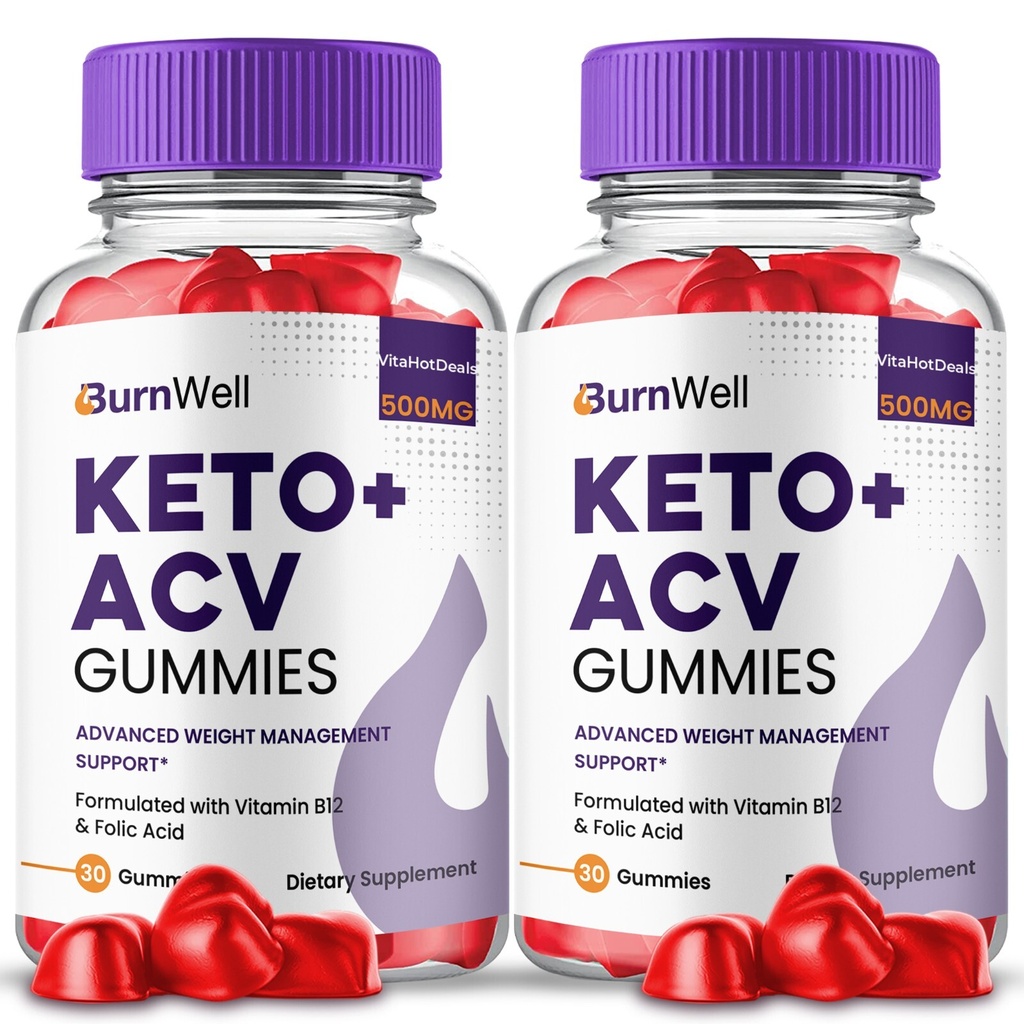 BurnWell Keto ACV Gummies, Burn Well Max Strength Official ACV Gummies (2 Pack)